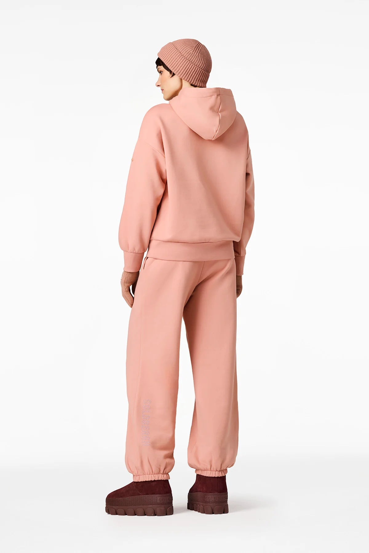 Różowa bluza damska z kapturem GIORGIA hooded sweater