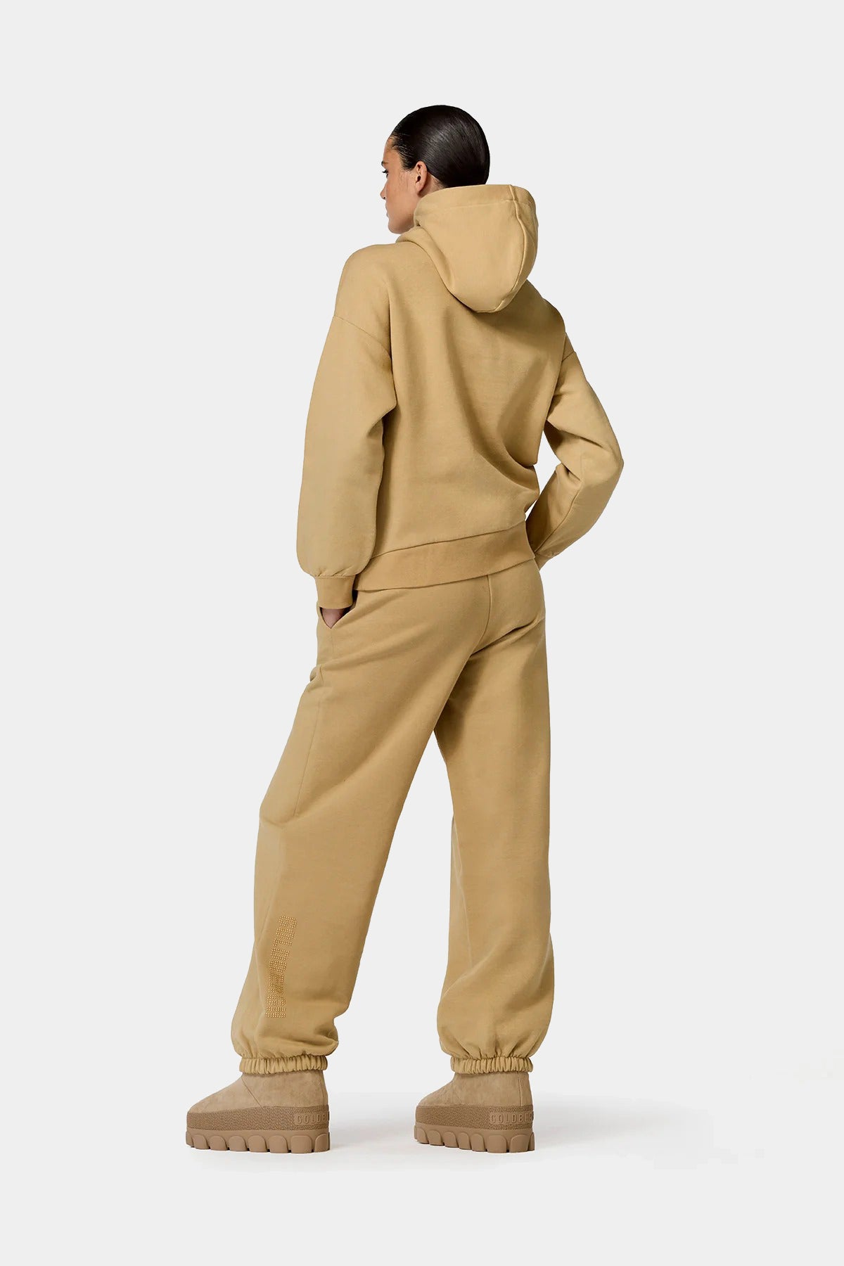 Beżowa bluza damska z kapturem GIORGIA hooded sweater