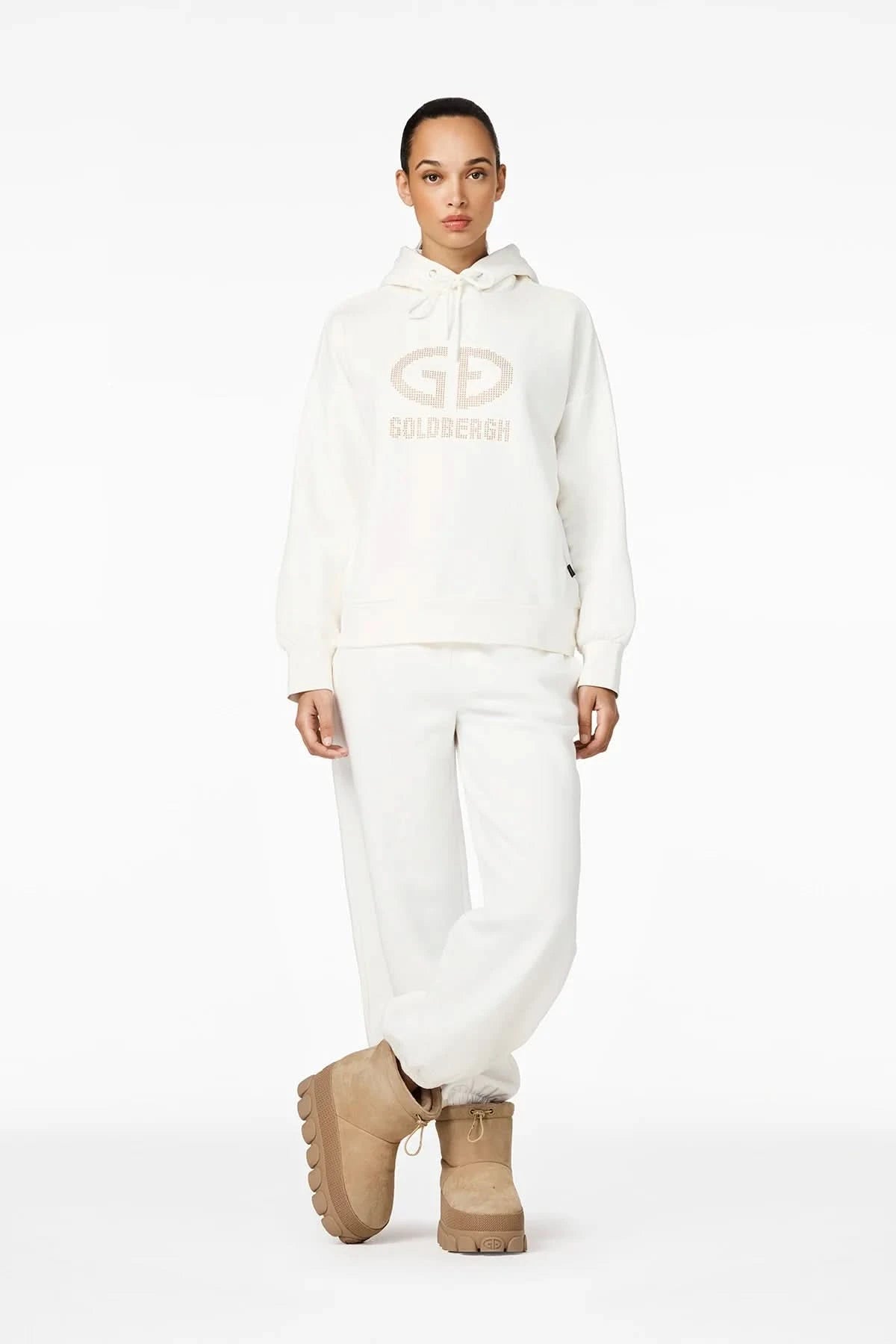 Cream women's hooded sweatshirt GIORGIA hooded sweater