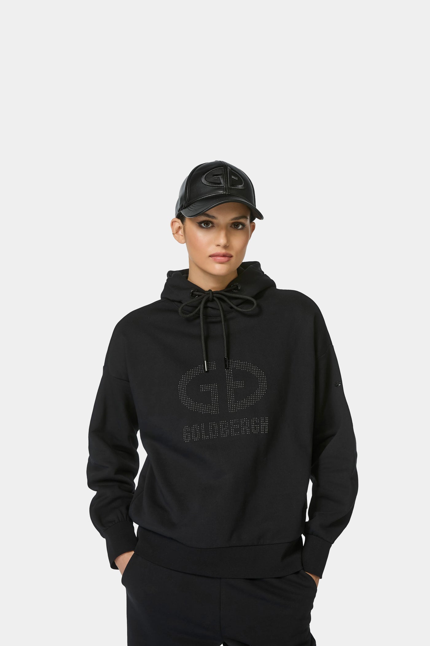 Czarna bluza damska z kapturem GIORGIA hooded sweater