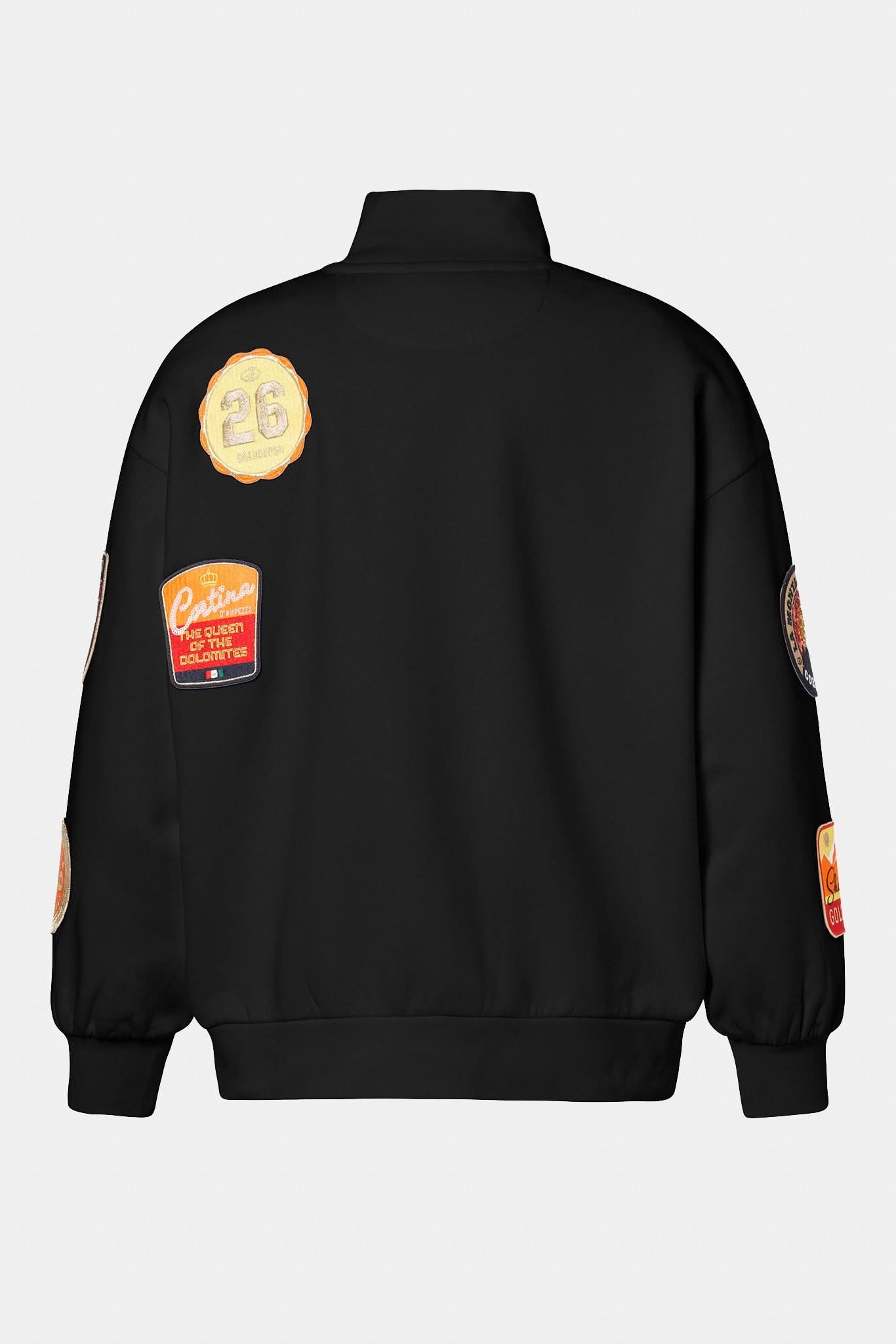 Bluza damska z naszywkami ROMA czarna