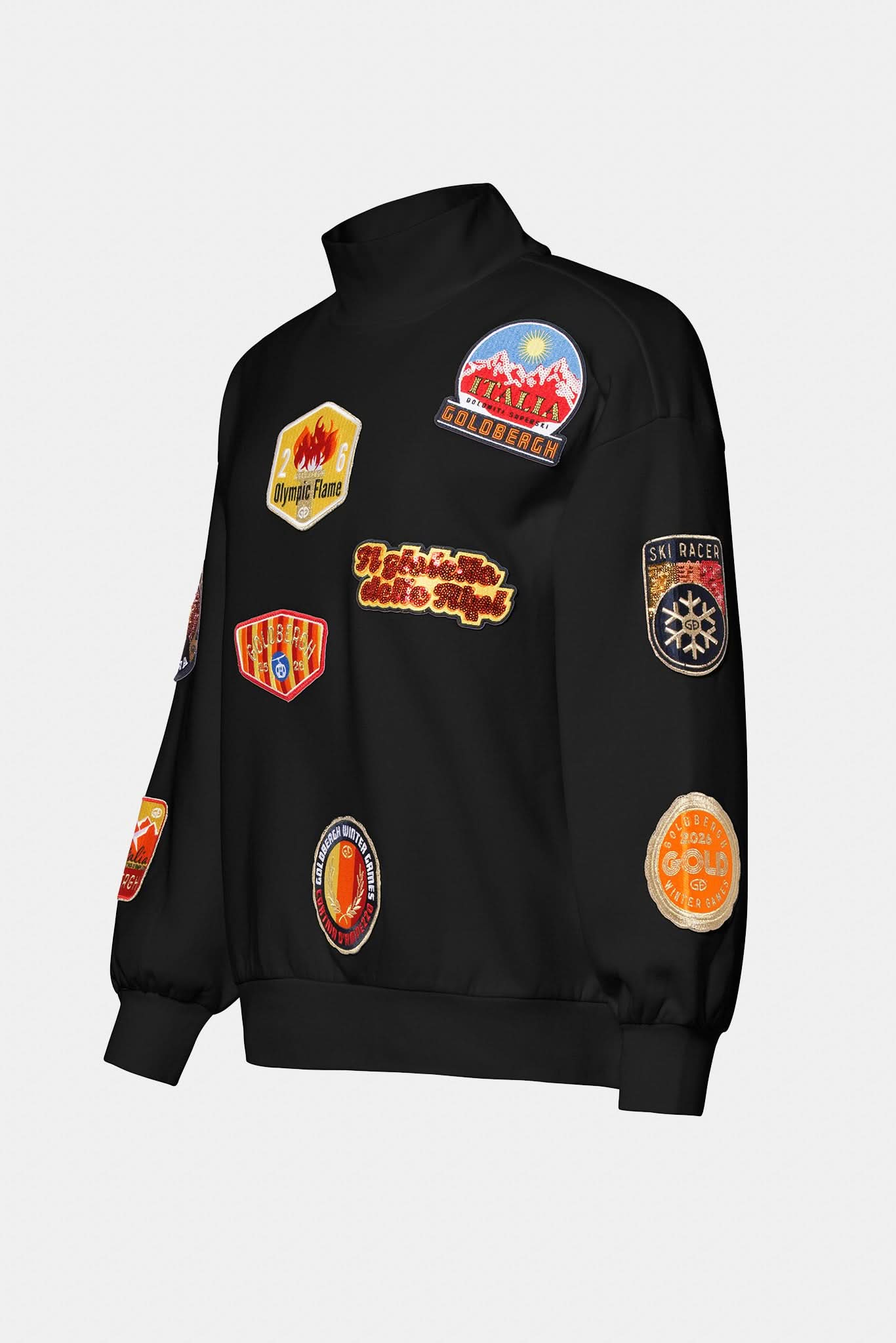 Bluza damska z naszywkami ROMA czarna