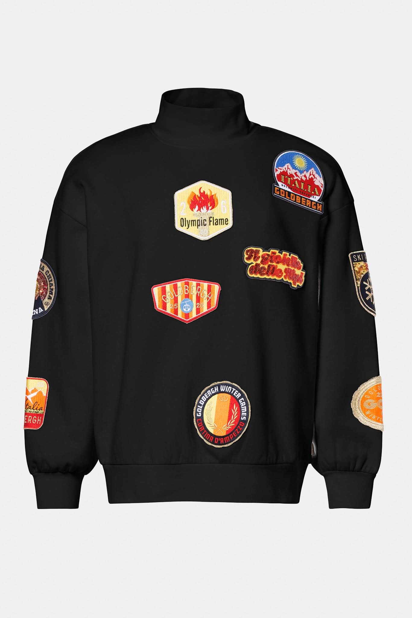 Bluza damska z naszywkami ROMA czarna