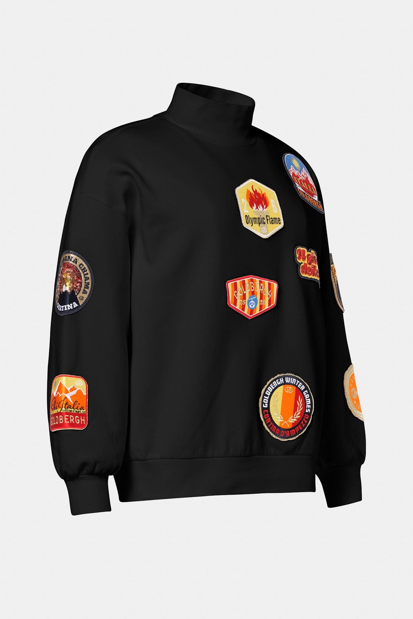 Bluza damska z naszywkami ROMA czarna