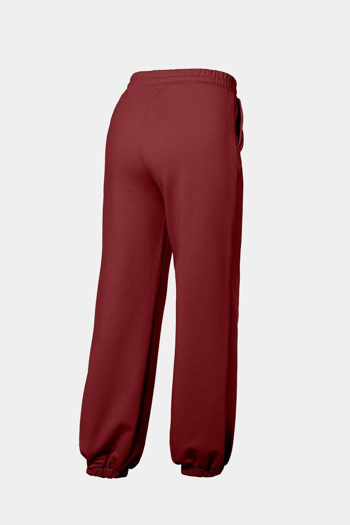 Bordowe spodnie dresowe DELFINA sweatpant
