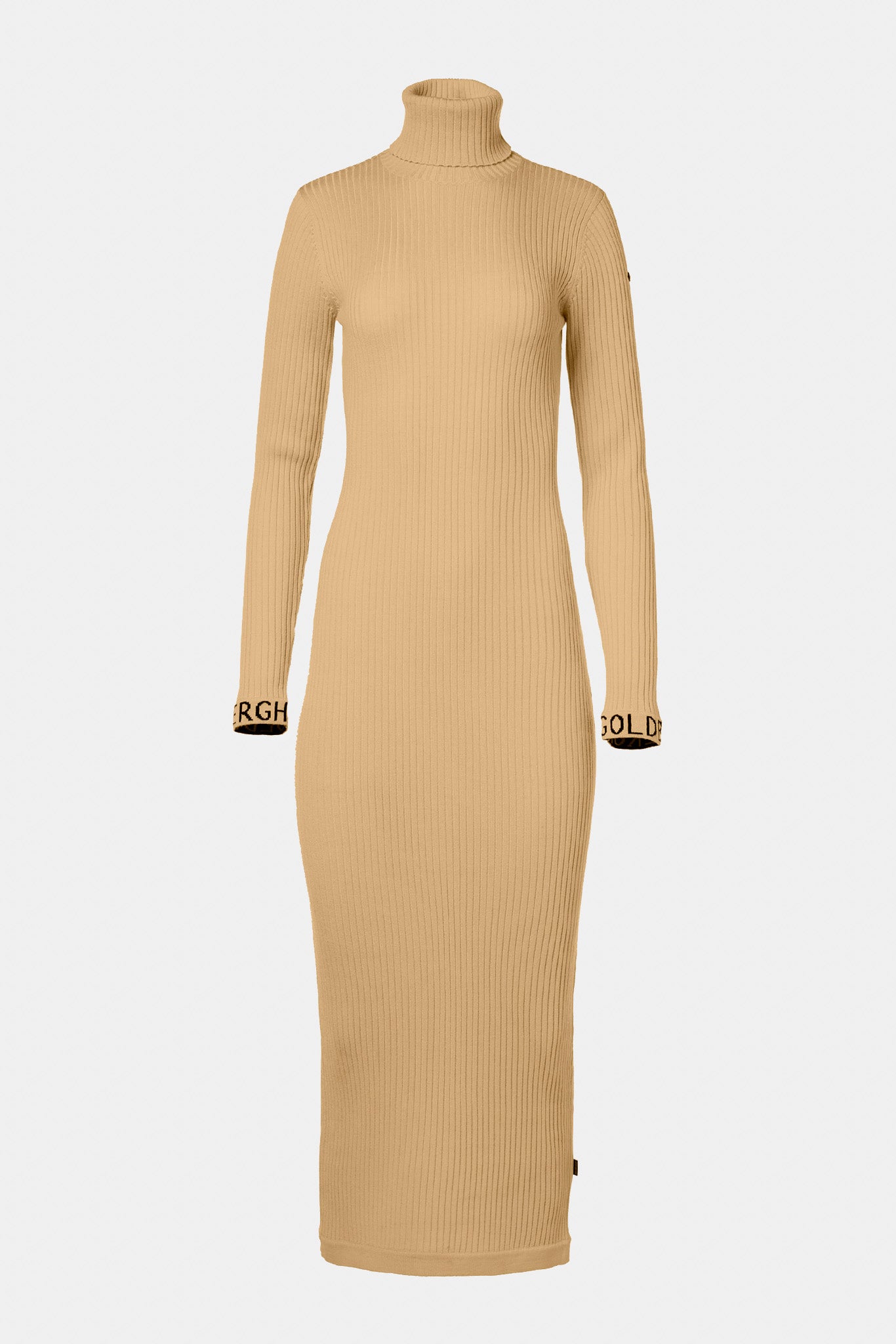Karmelowa sukienka damska MIREILLE long sleeve knit dress