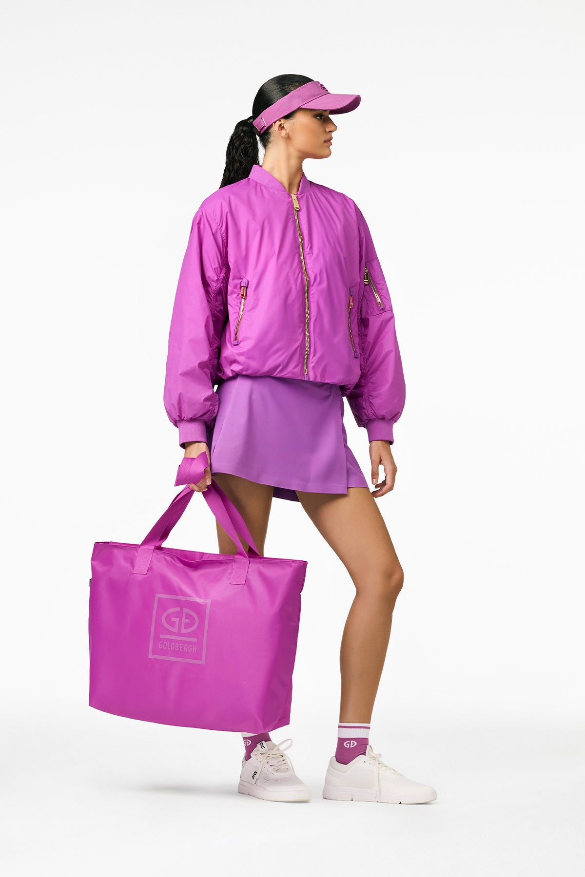 Fioletowa torba shopperka FAMOUS