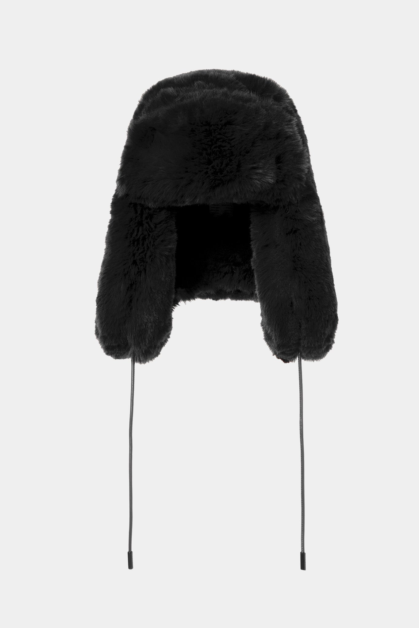 Czarna czapka damska CHER fluffy aviator hat