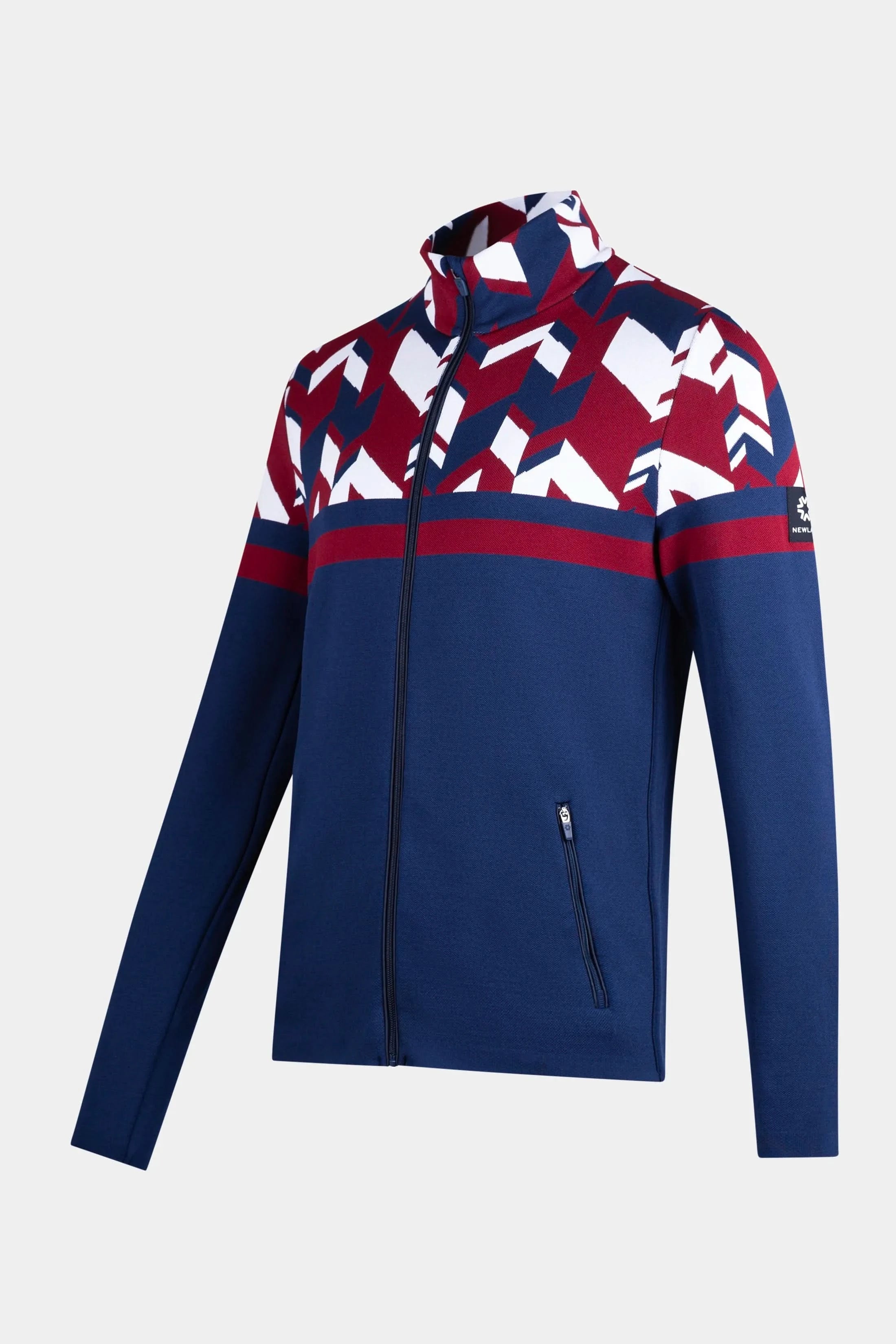 Men's zip-up turtleneck navy blue Back Bowls