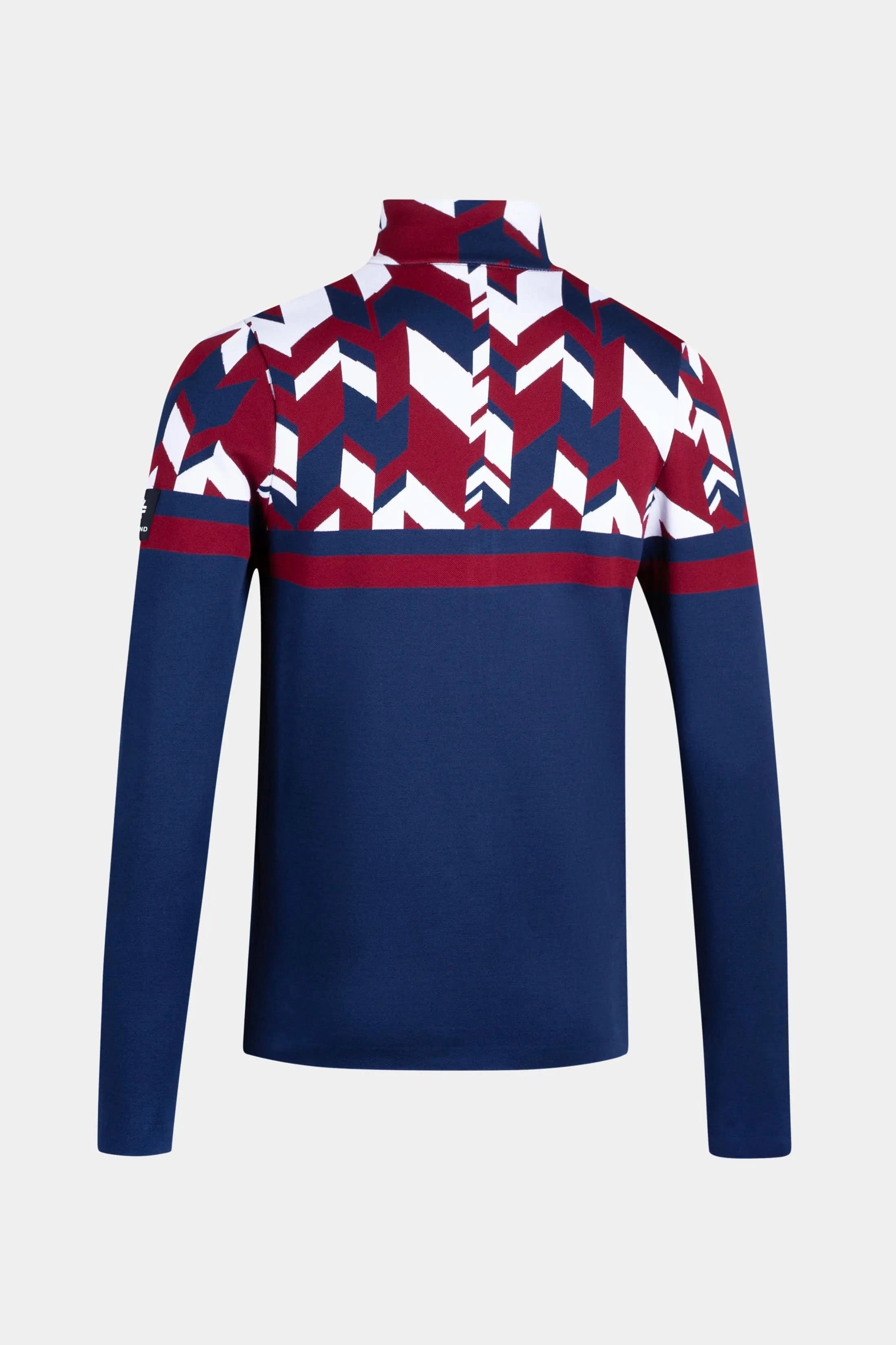 Men's zip-up turtleneck navy blue Back Bowls