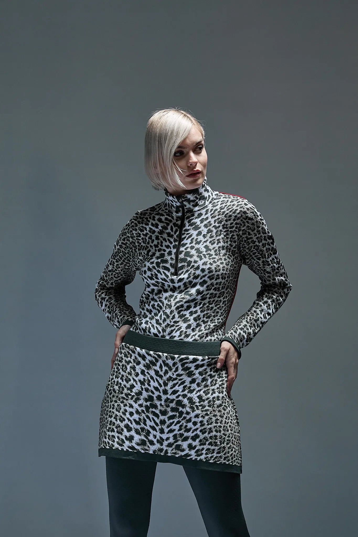 Damski golf 1/2 zip Girdwood w zwierzęcy print