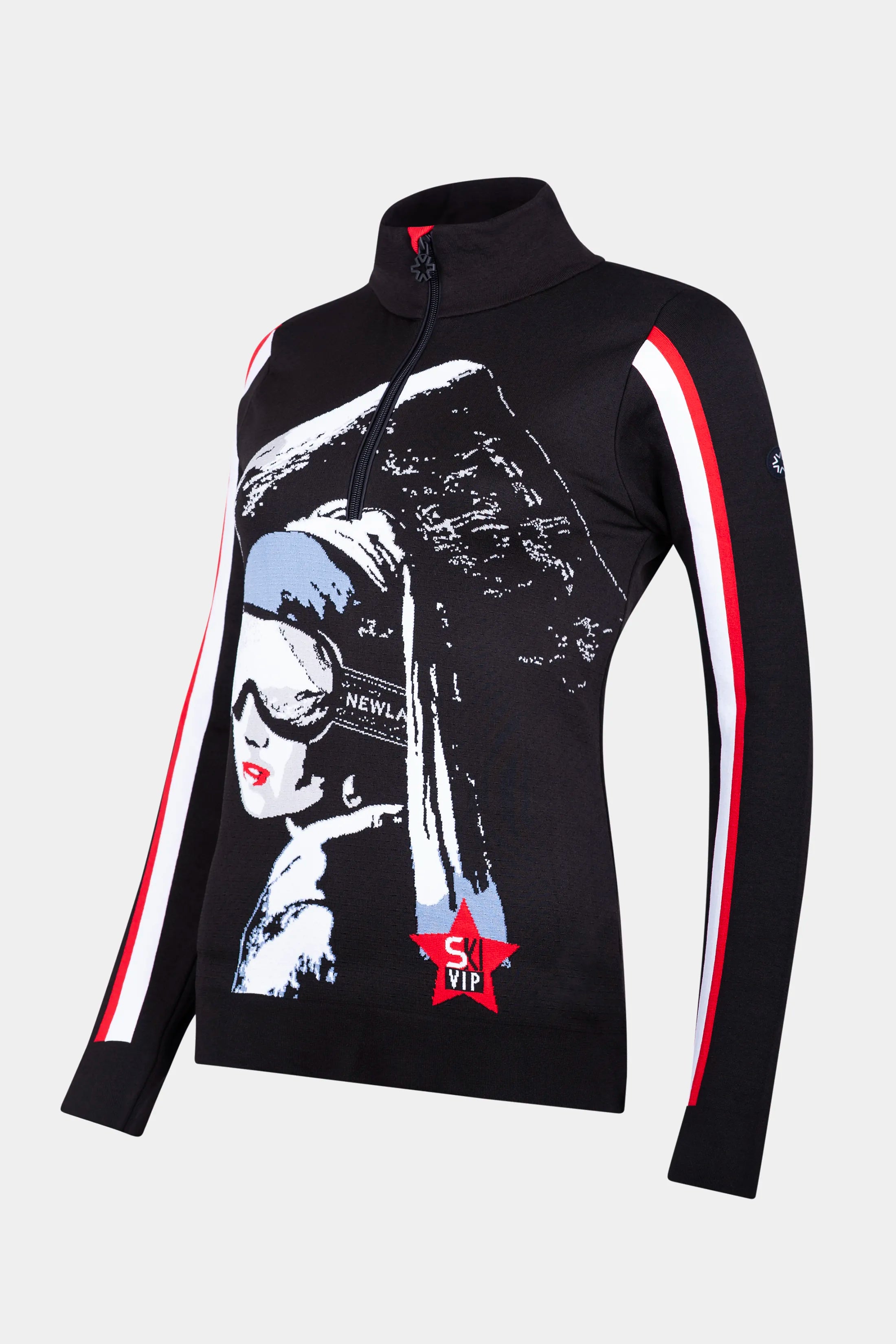 Damski golf 1/2 zip z narciarskim printem Oslo