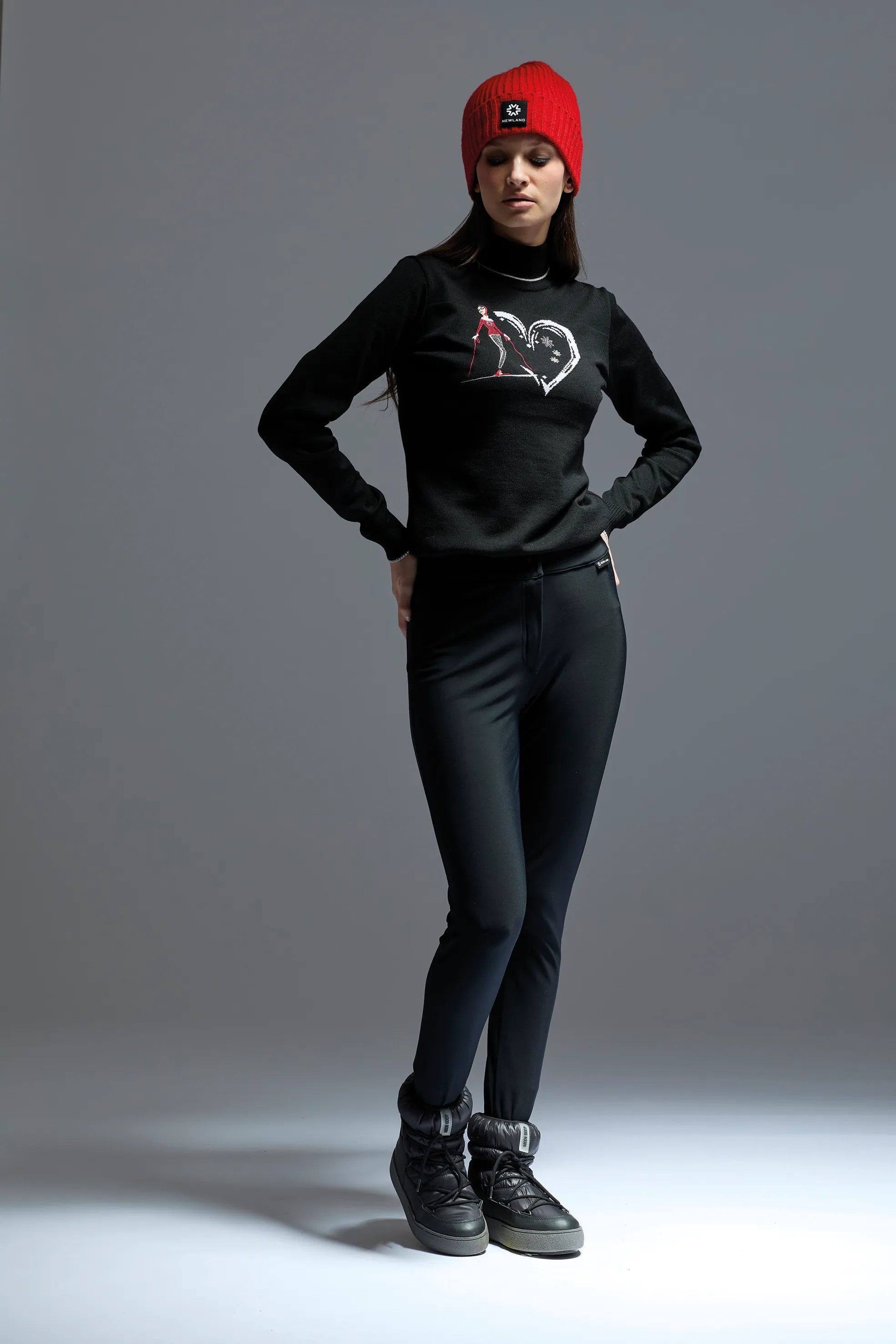 Czarny damski golf Reine Blanche