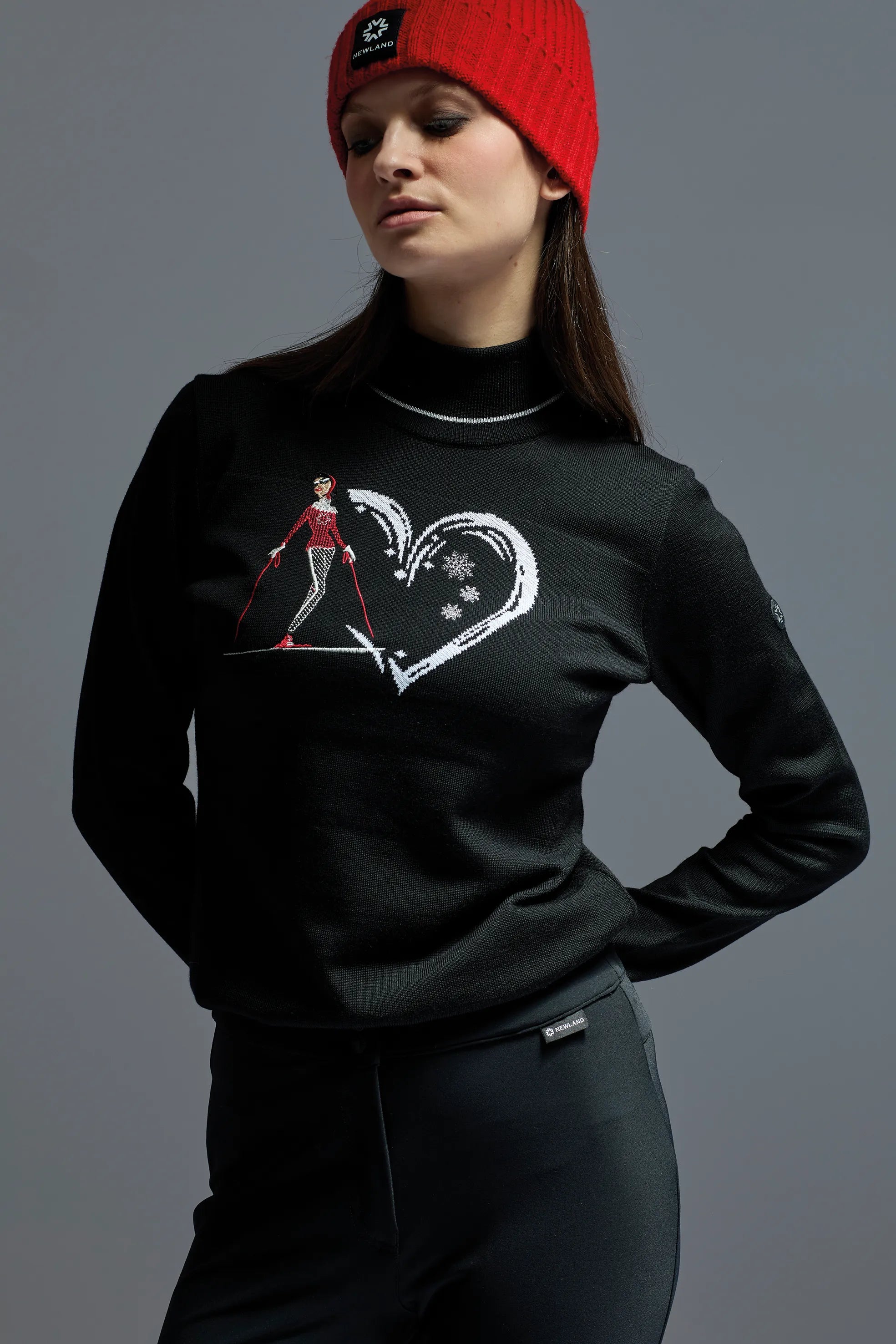 Czarny damski golf Reine Blanche