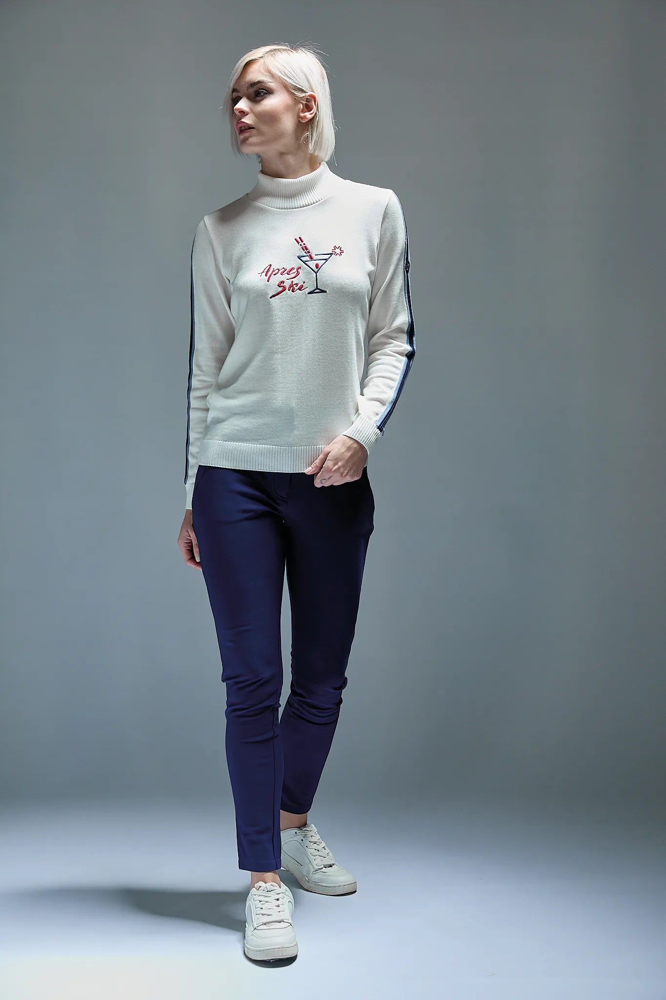 Biały damski golf Val Thorens