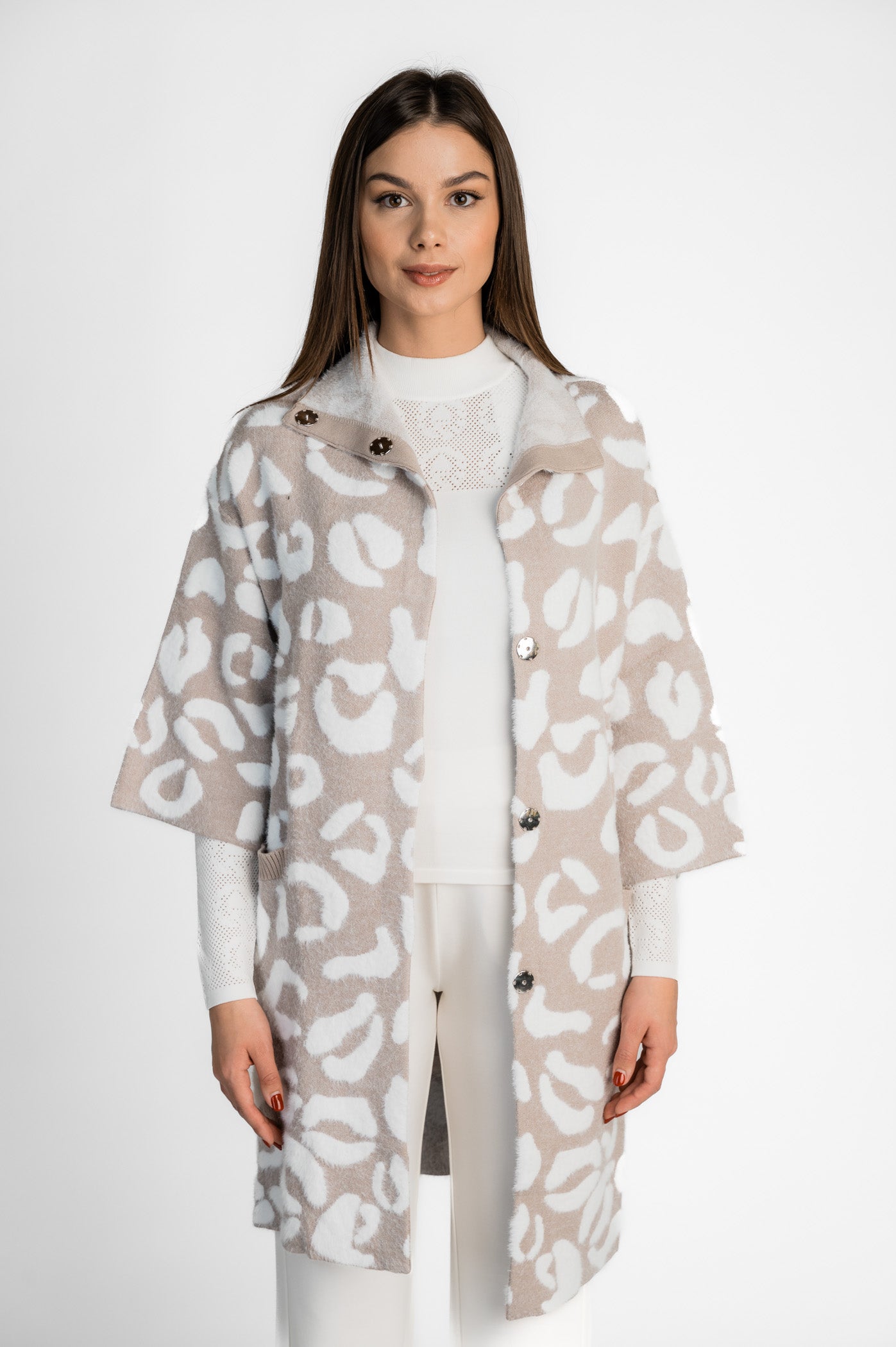 Fringy knit coat