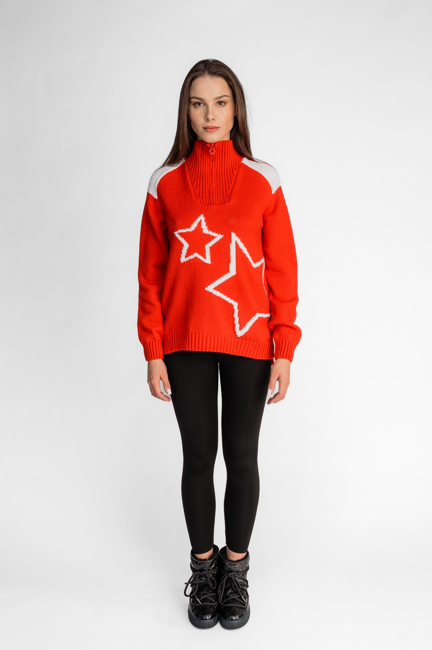 Khloe Women's Half Zip Wool Sweater