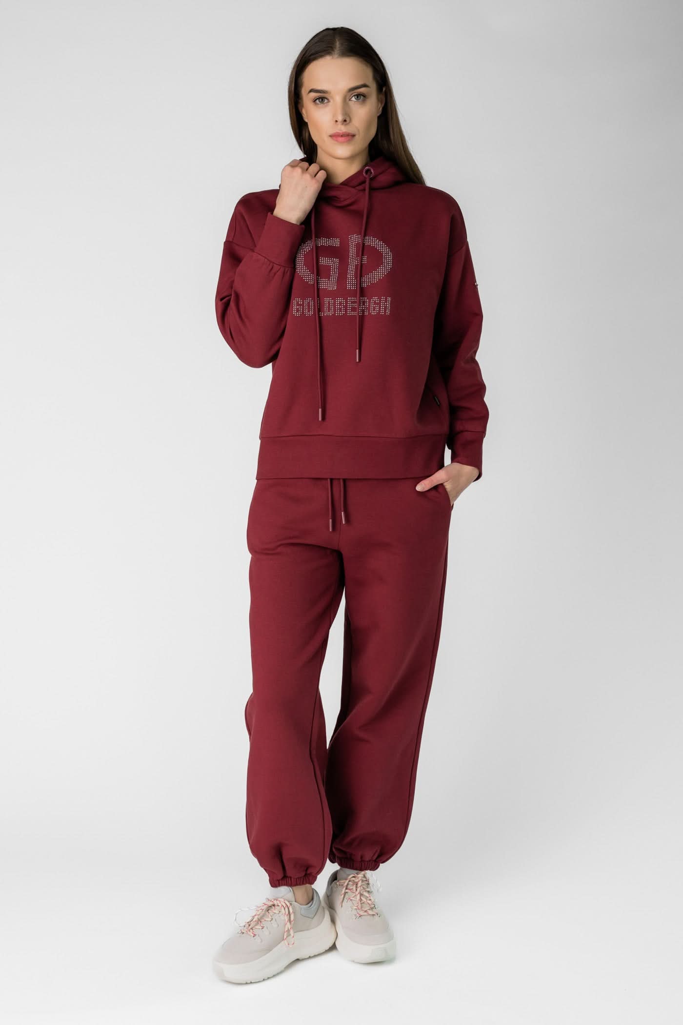 Bordowe spodnie dresowe DELFINA sweatpant