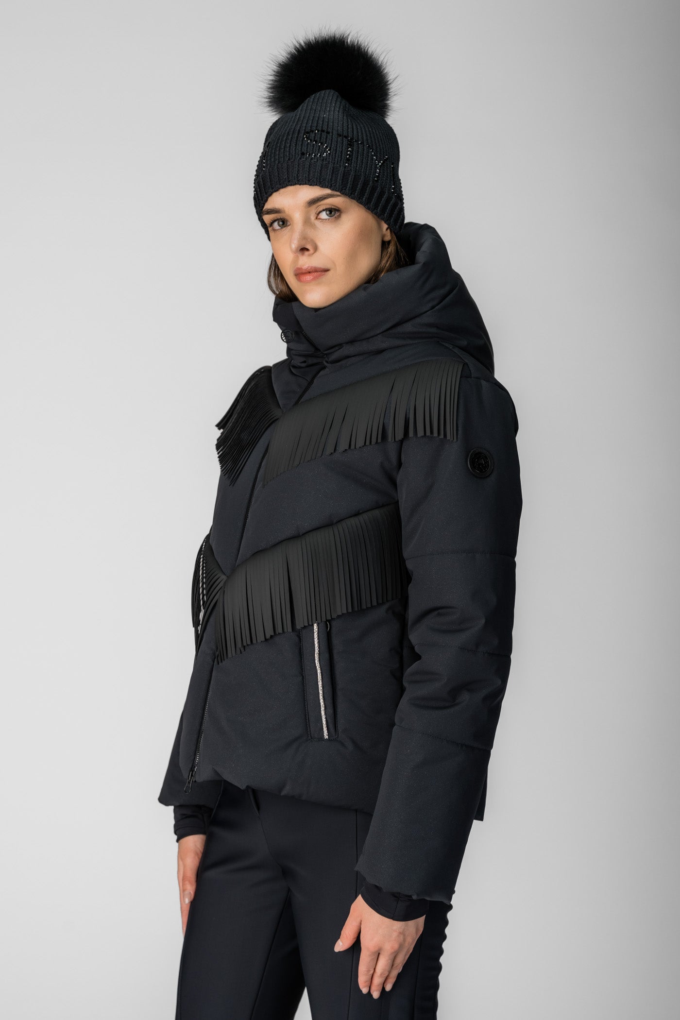 Francisco CH mK Black Fringed Ski Jacket