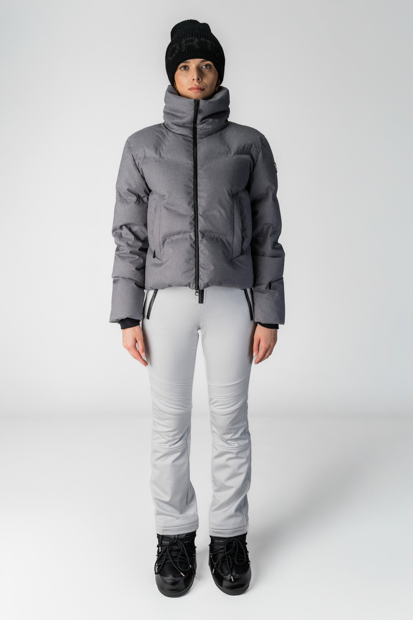 Szara puchowa kurtka narciarska Lana CH o.K.