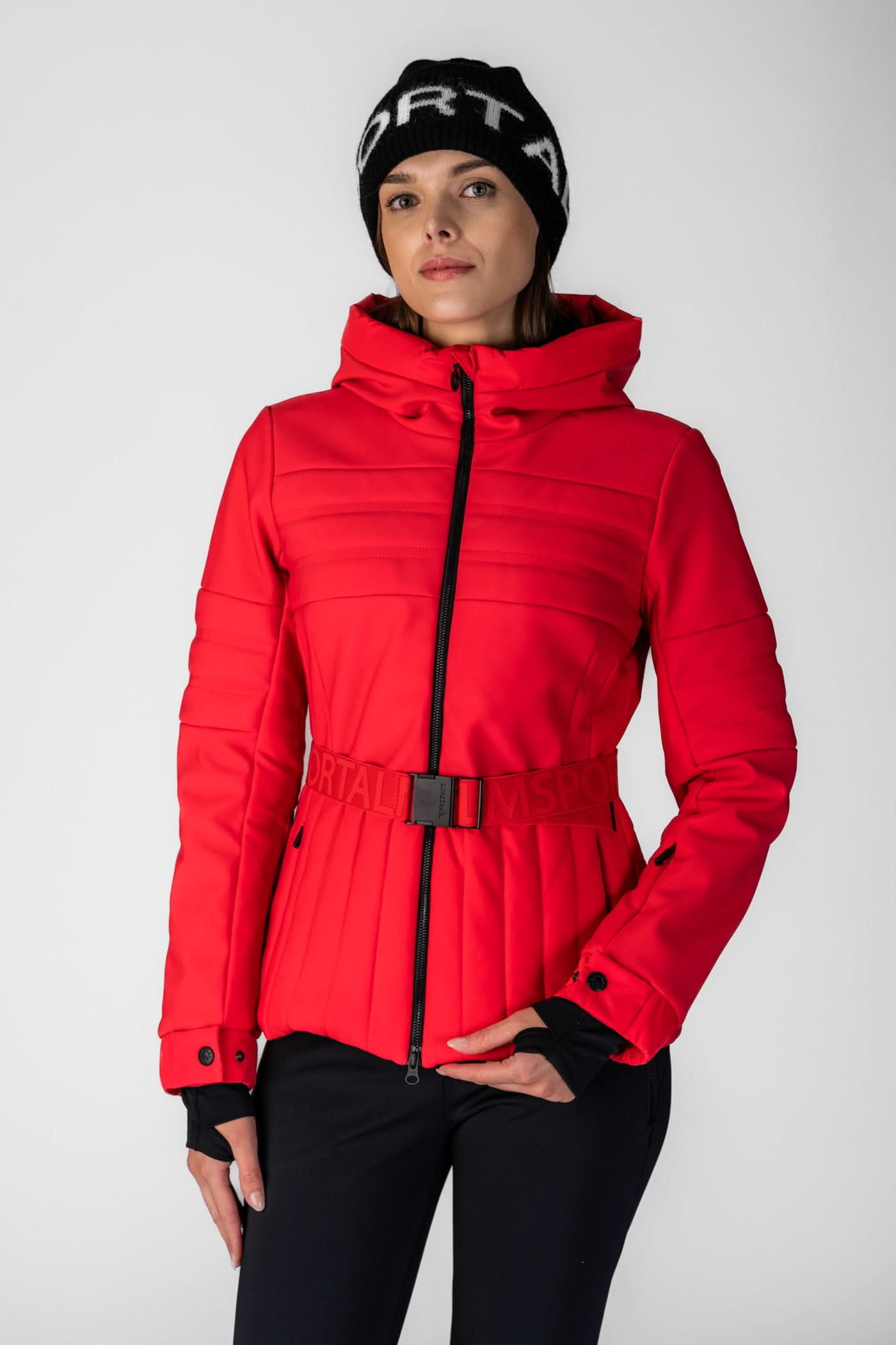 Frankfurt ST mK red belted ski jacket