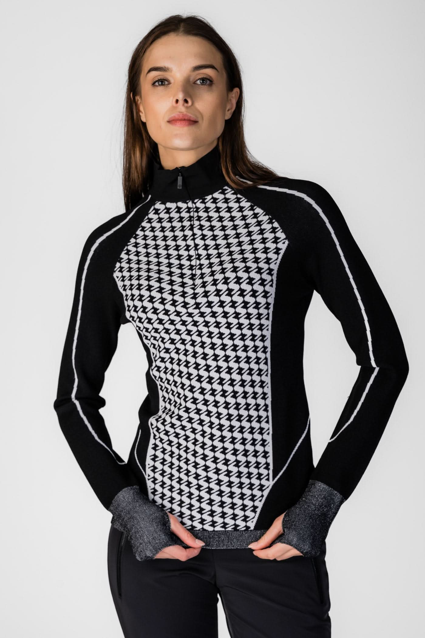 Sweter z wiskozy z zamkiem 1/2 Arco