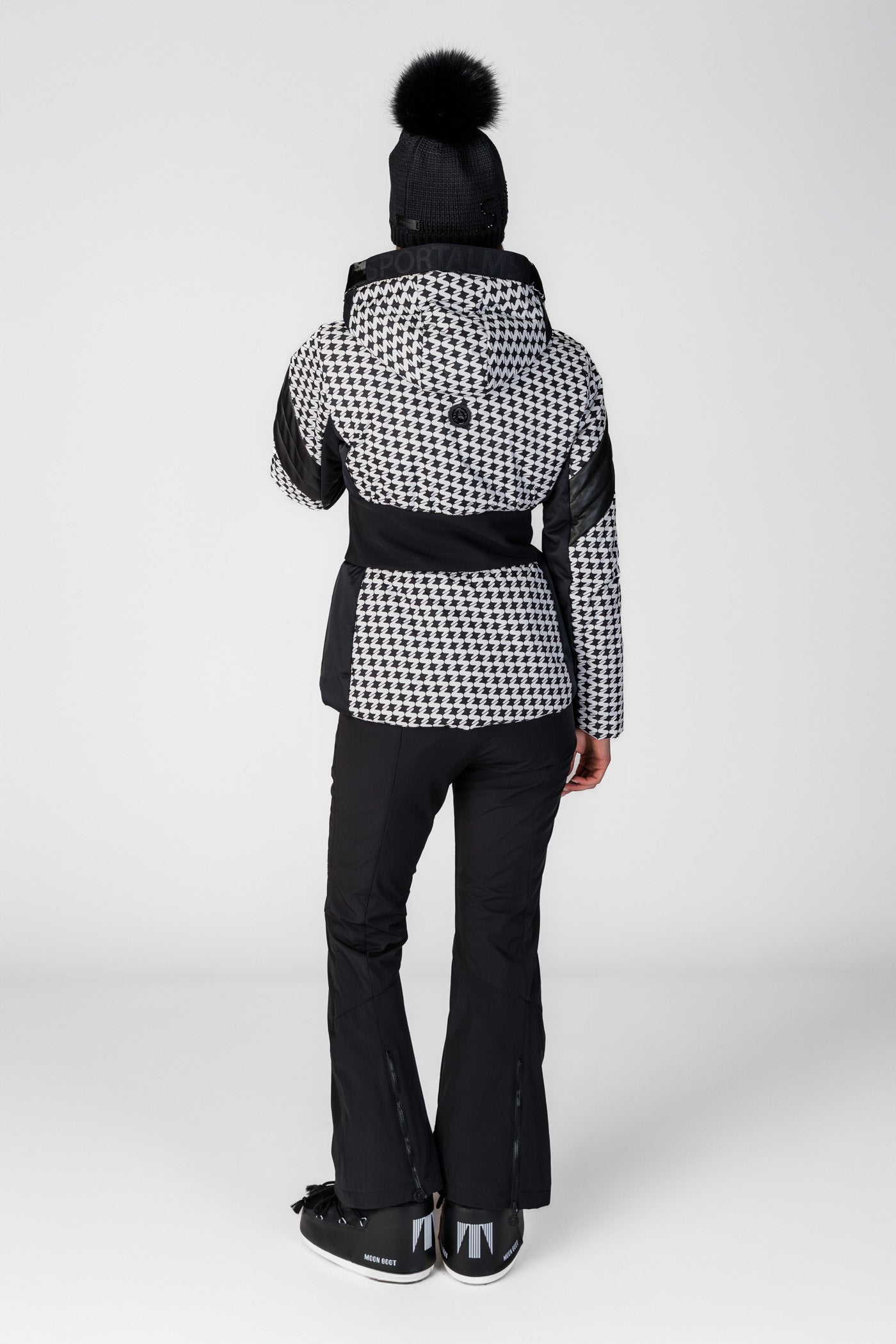 Black ski jacket with belt Berlin NE m.Kap.oP