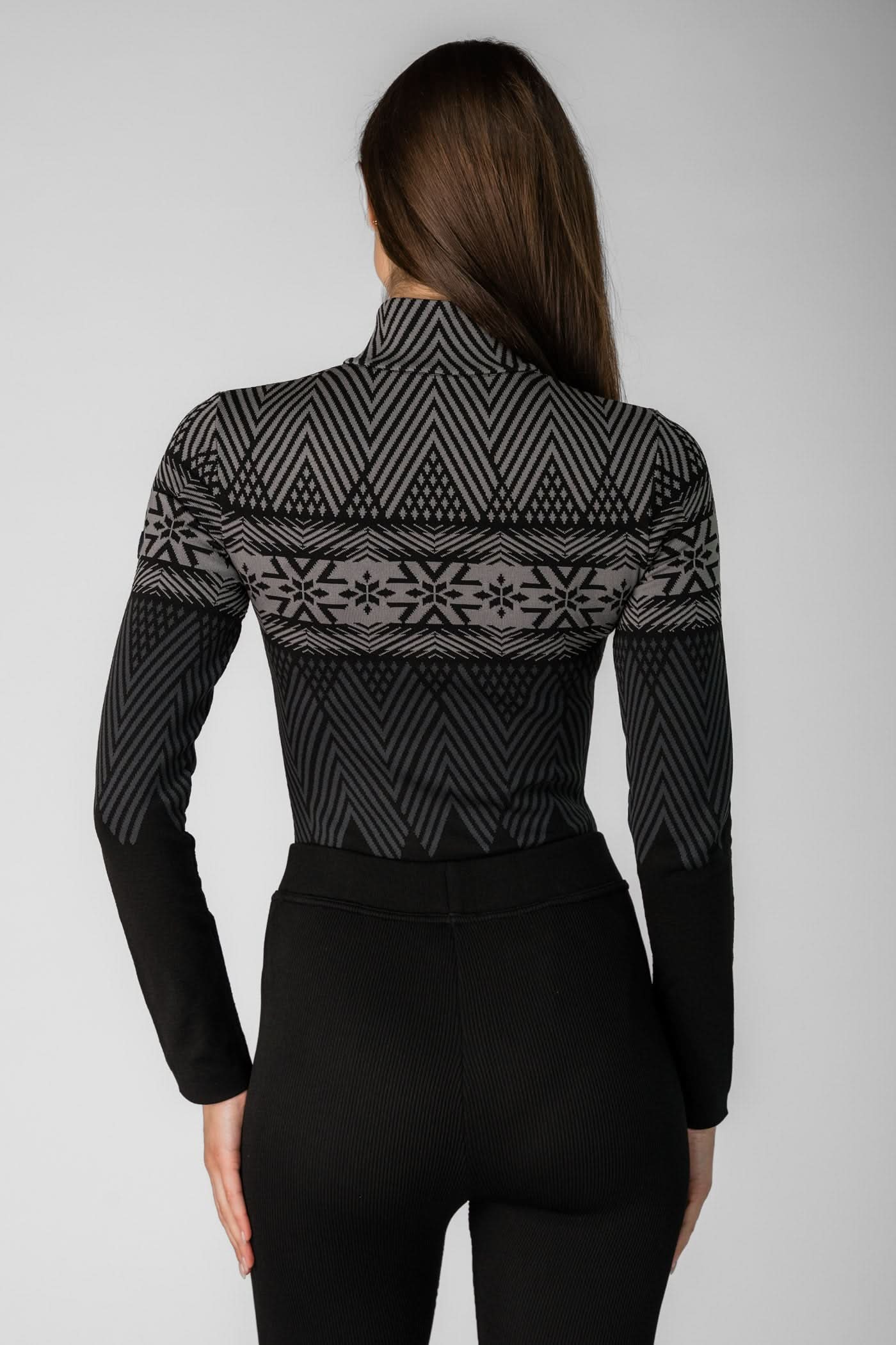 Czarne body z golfem 1/2 zip Aspen