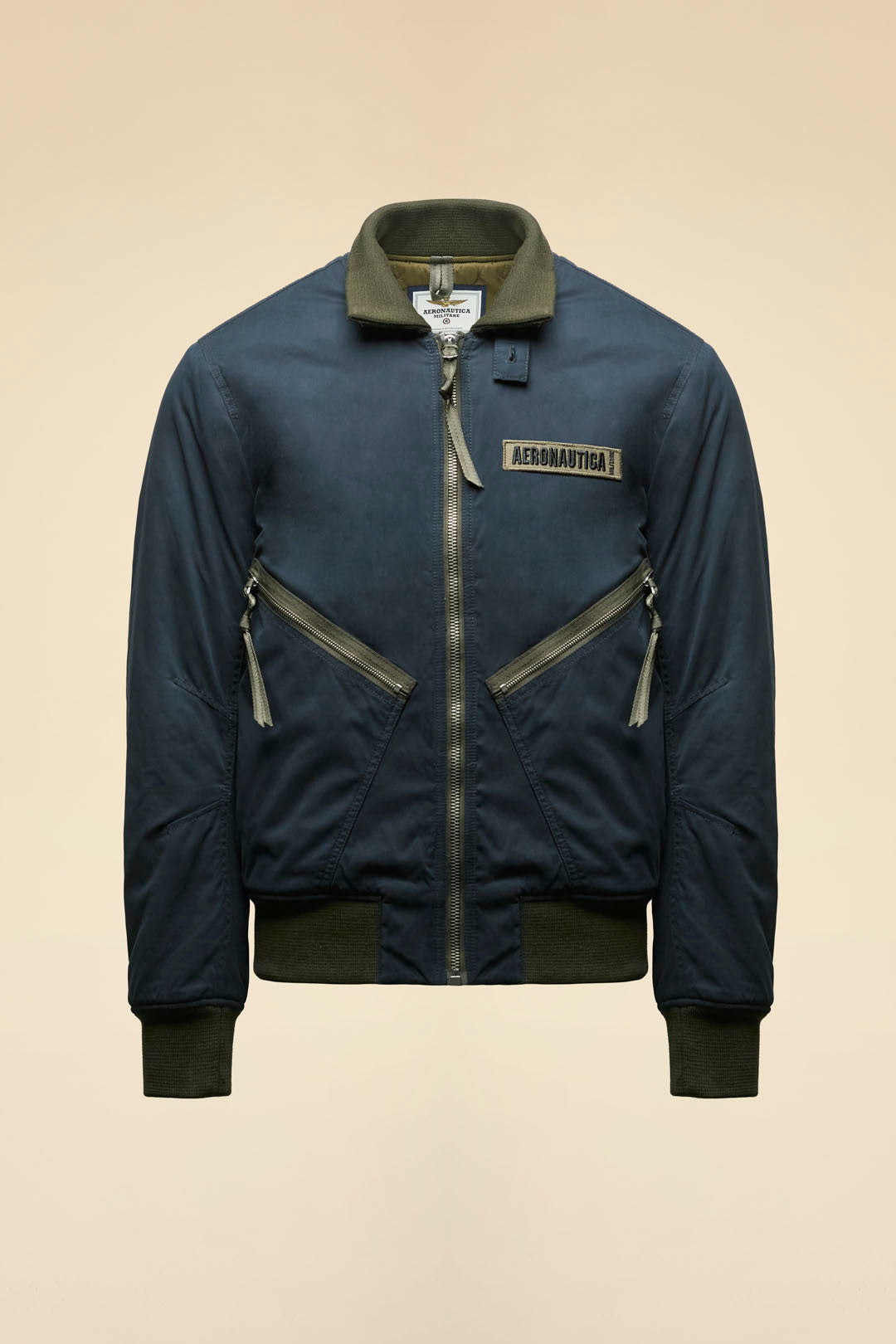 Granatowa kurtka militarna bomber