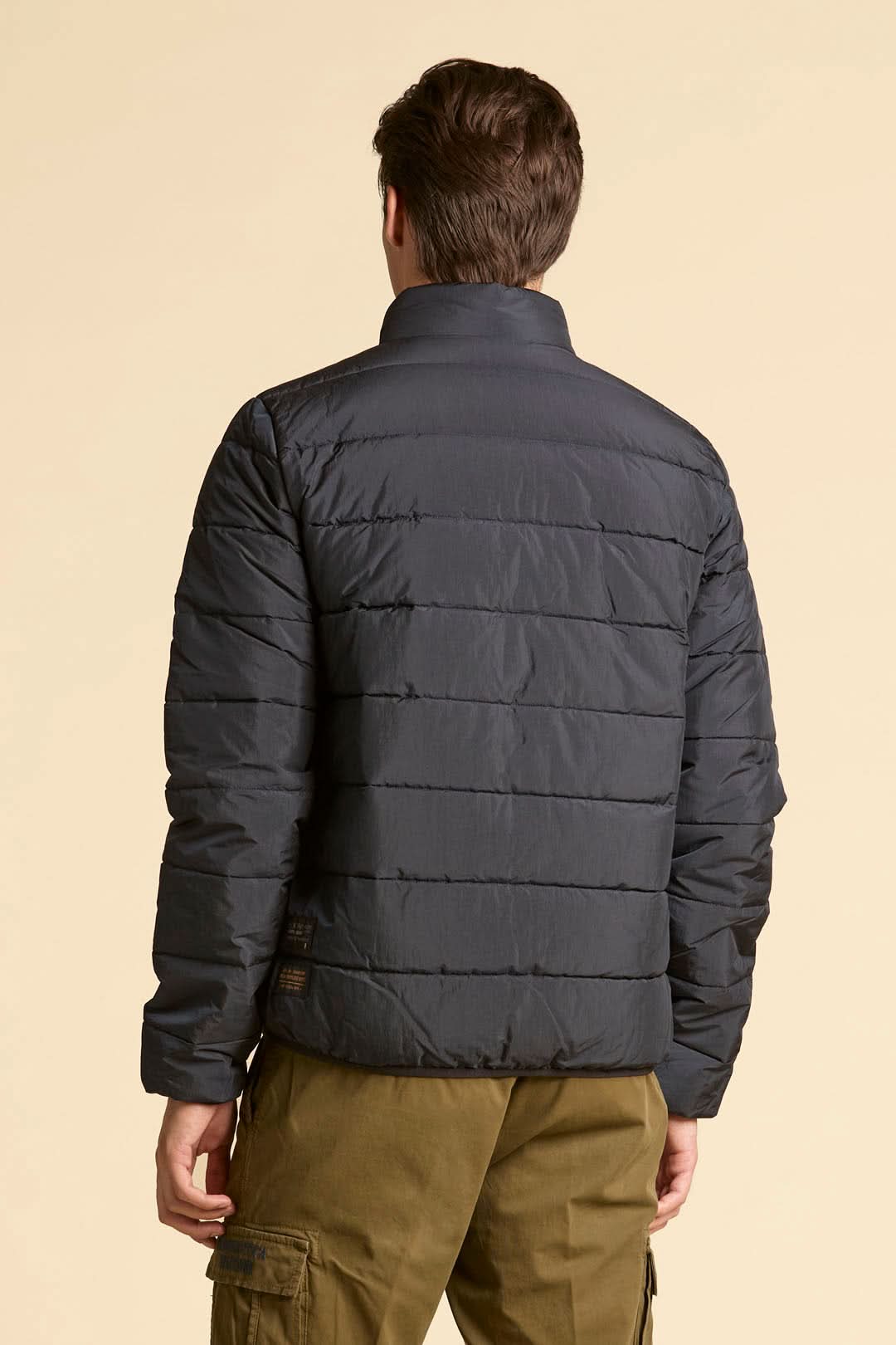 Blue nylon crinkle jacket