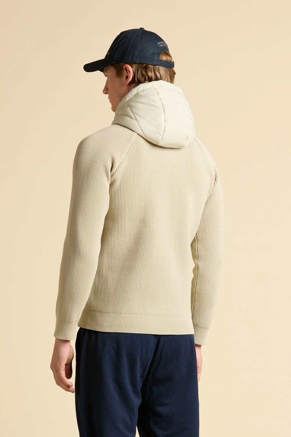 Light beige quilted knit jacket