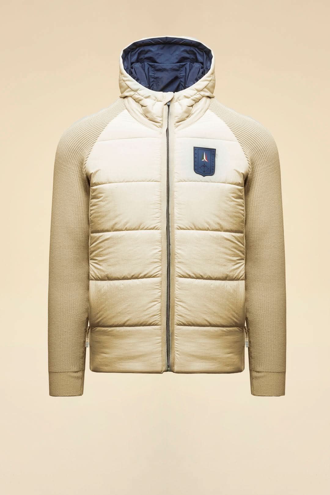 Light beige quilted knit jacket
