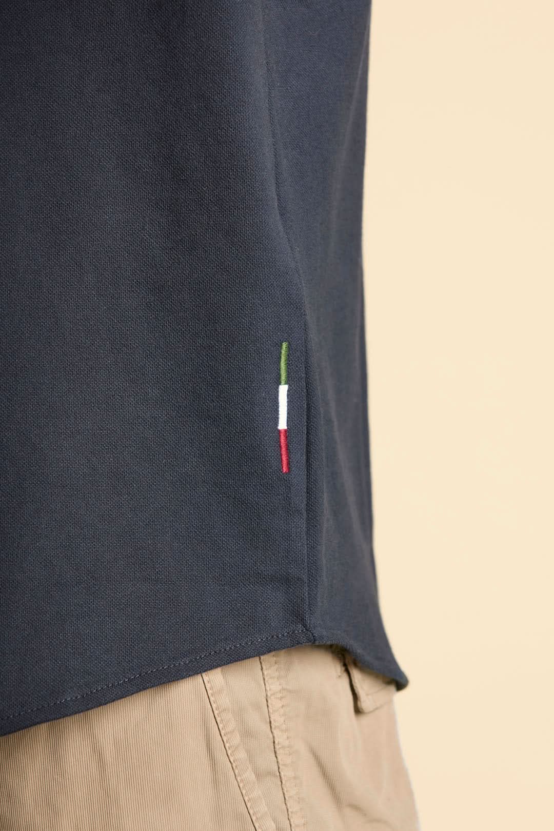Navy blue long-sleeved shirt