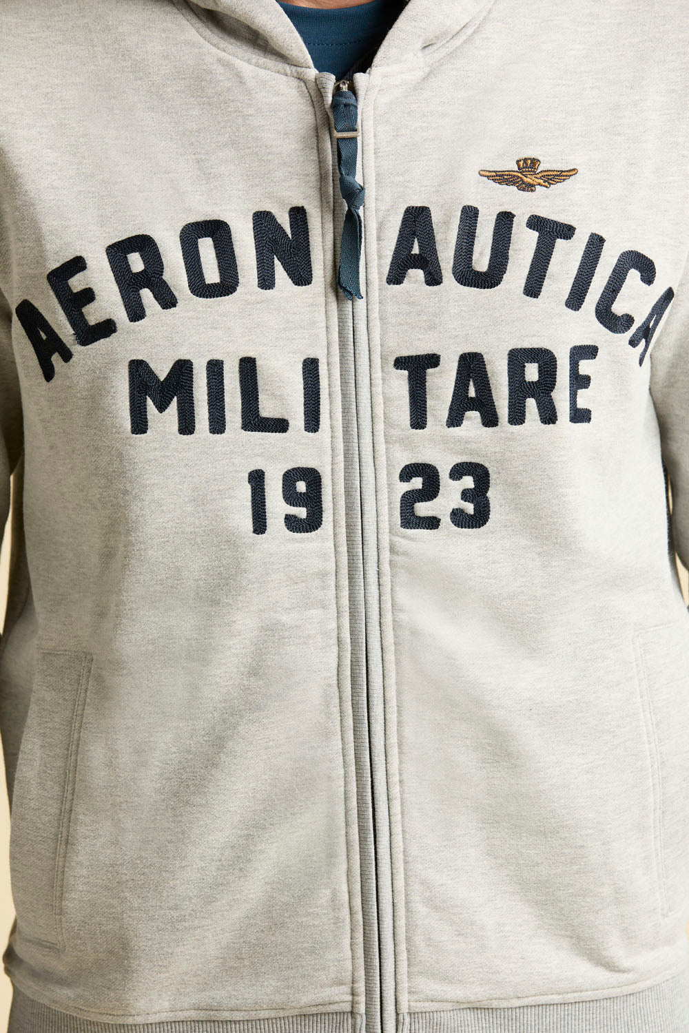Bluza comfort fit z tricolore szara