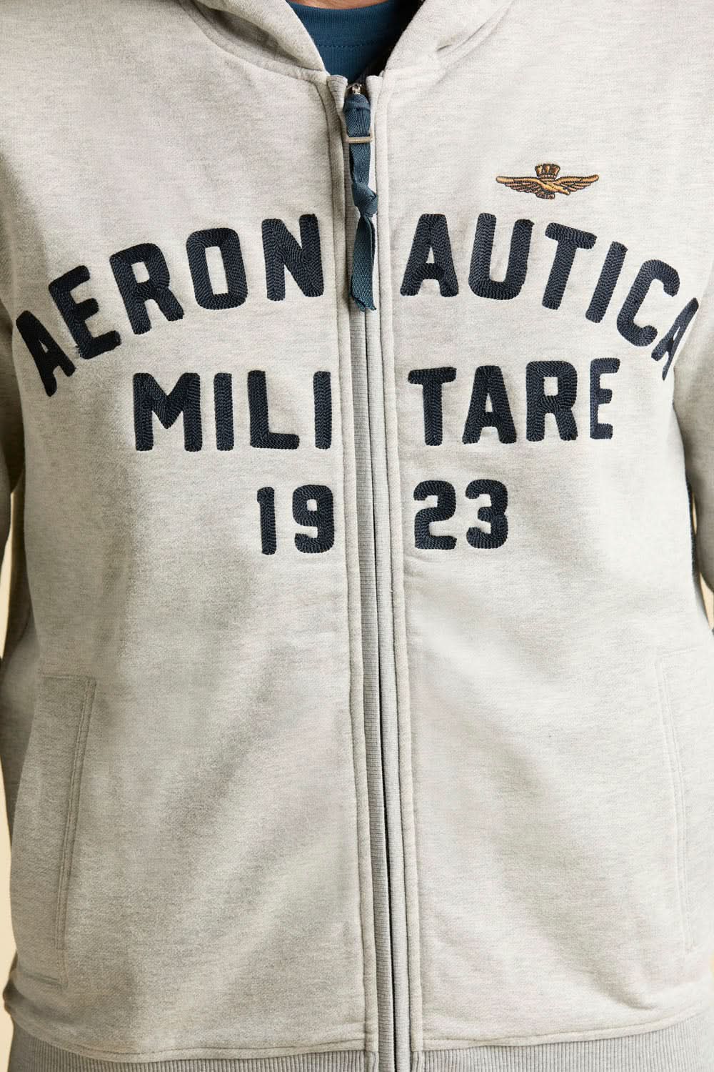 Bluza comfort fit z tricolore szara