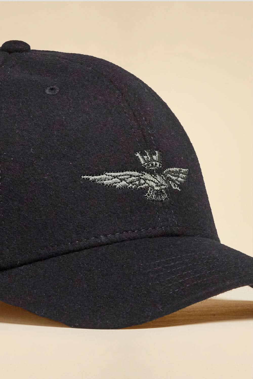 Black cap with embroidered eagle
