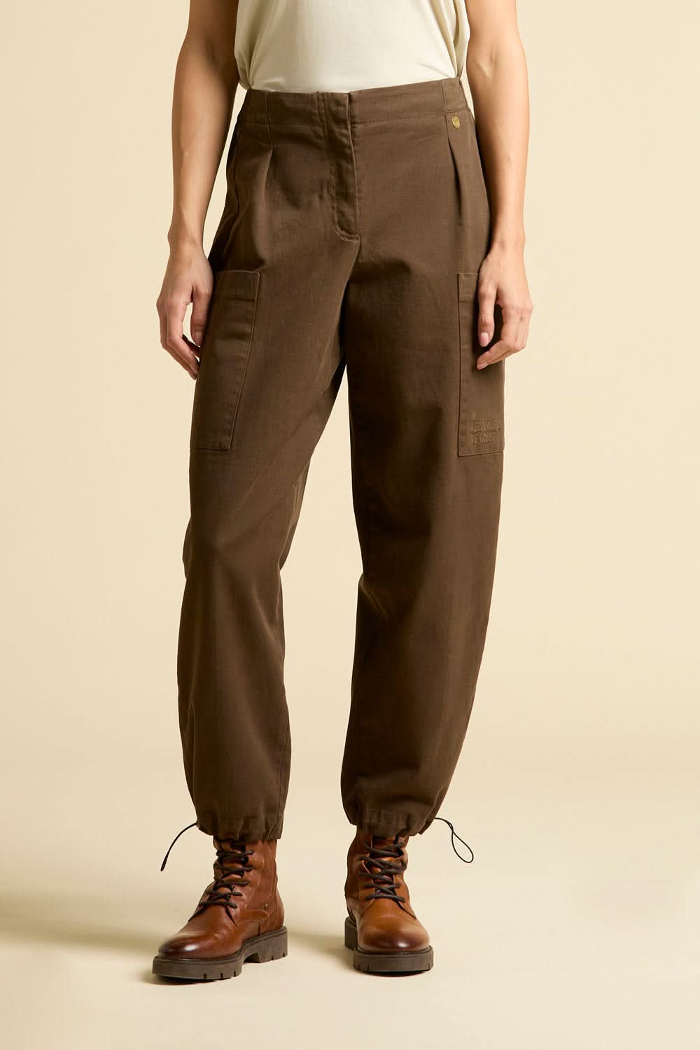 Brown women's carrot pants