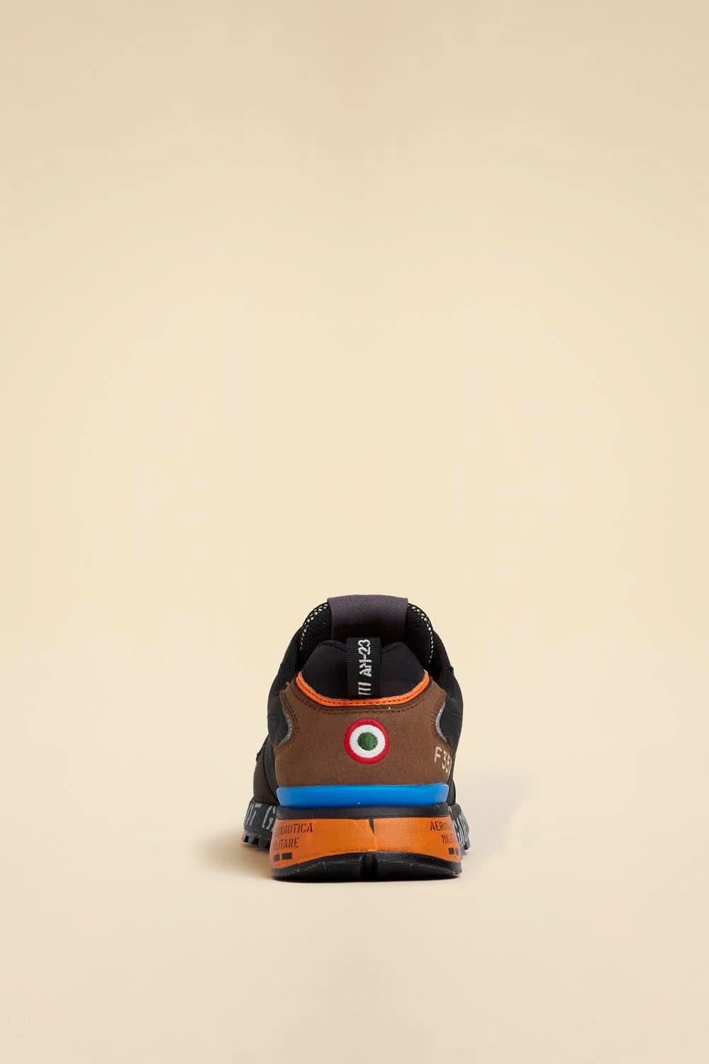 Men's black and brown sneakers