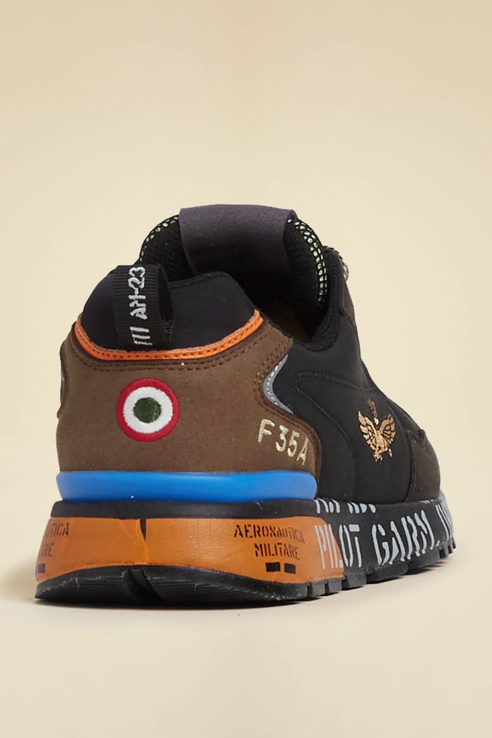 Men's black and brown sneakers