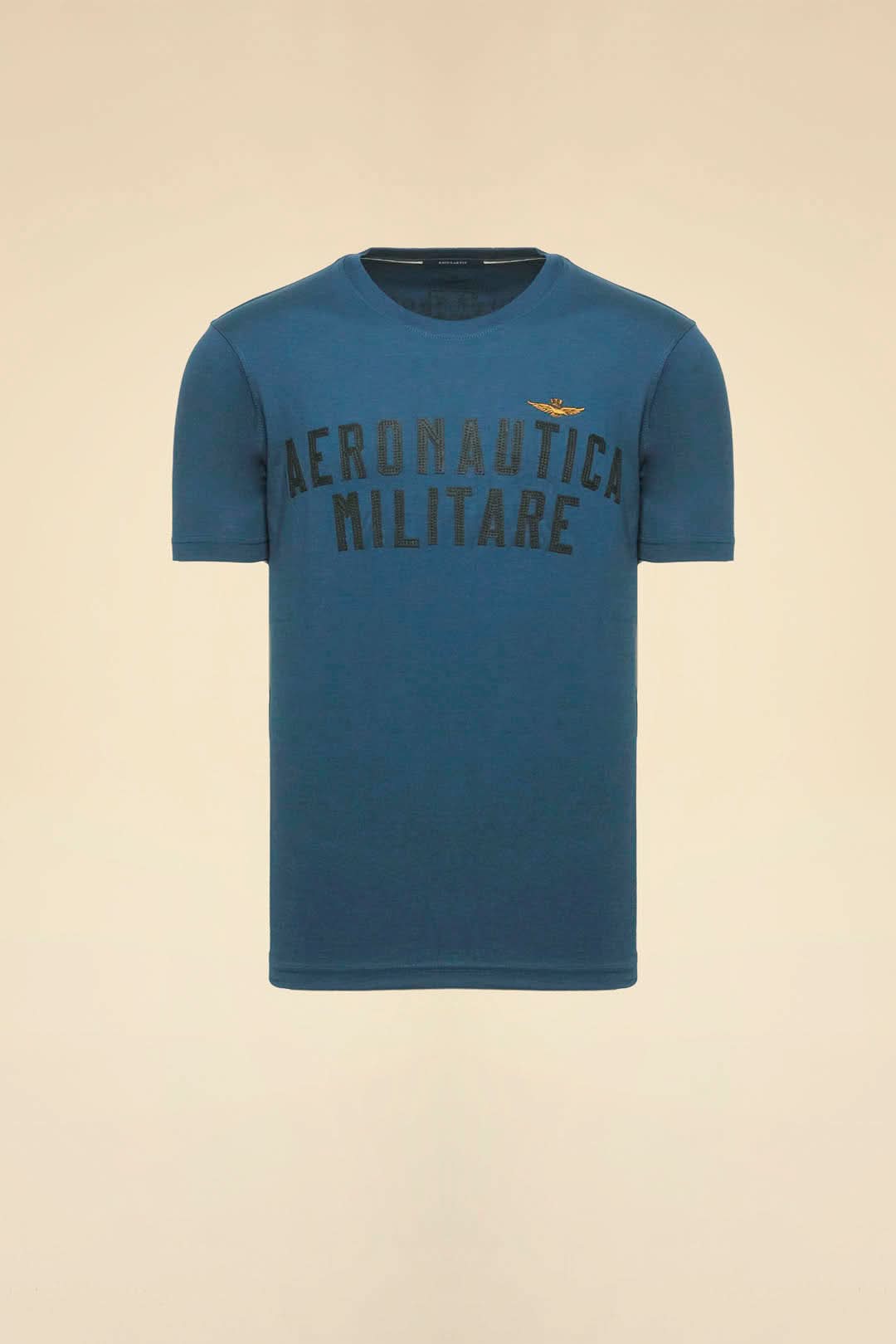 Blue women's t-shirt with logo