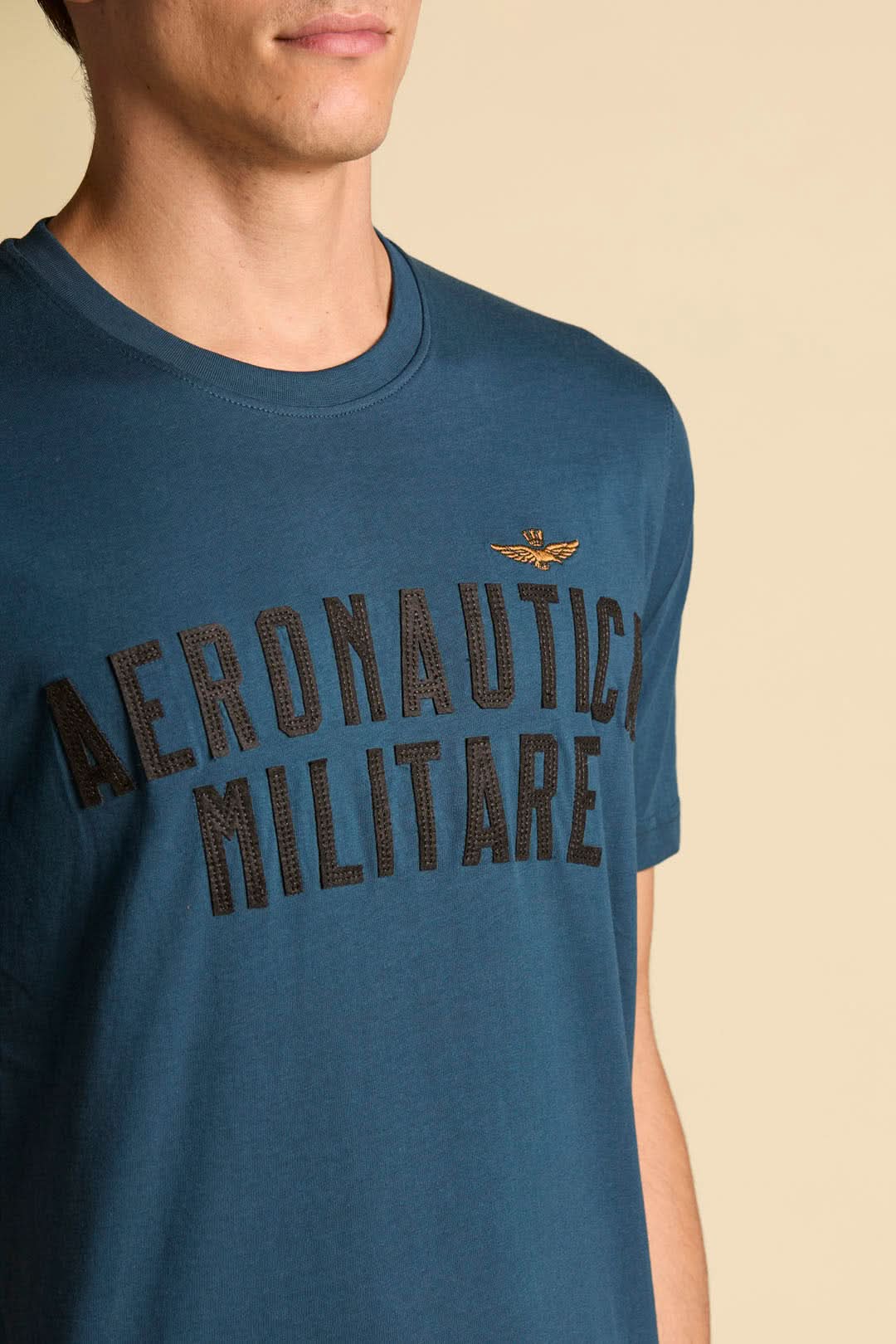 Blue women's t-shirt with logo