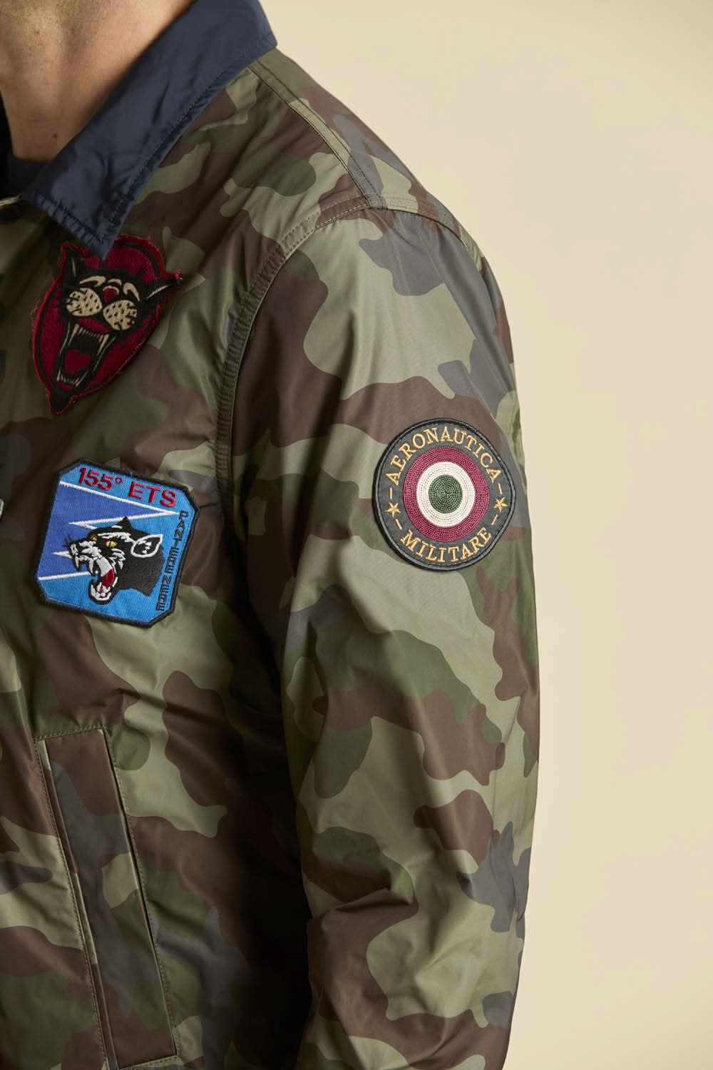 Men's camo packable coach jacket