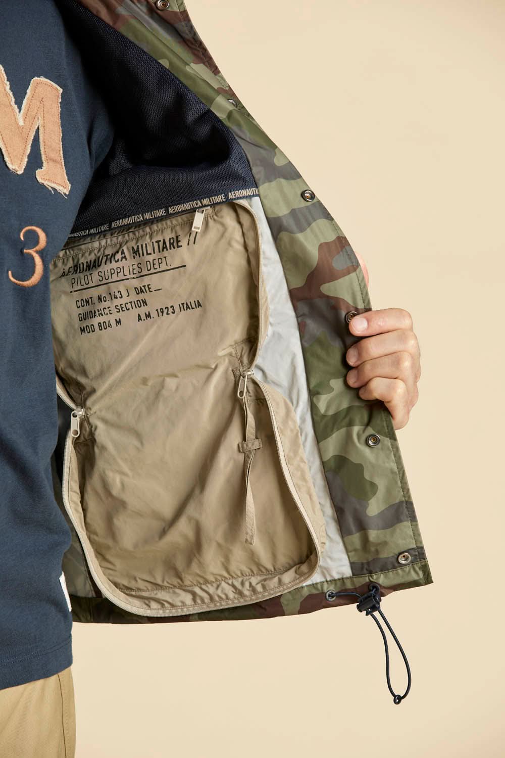 Men's camo packable coach jacket