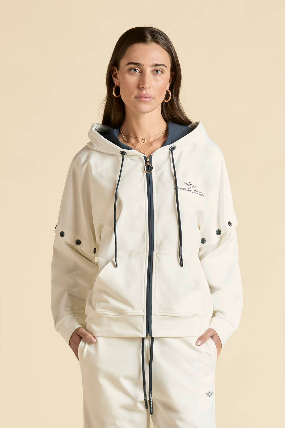 Bluza damska z kapturem i odpinanymi rękawami