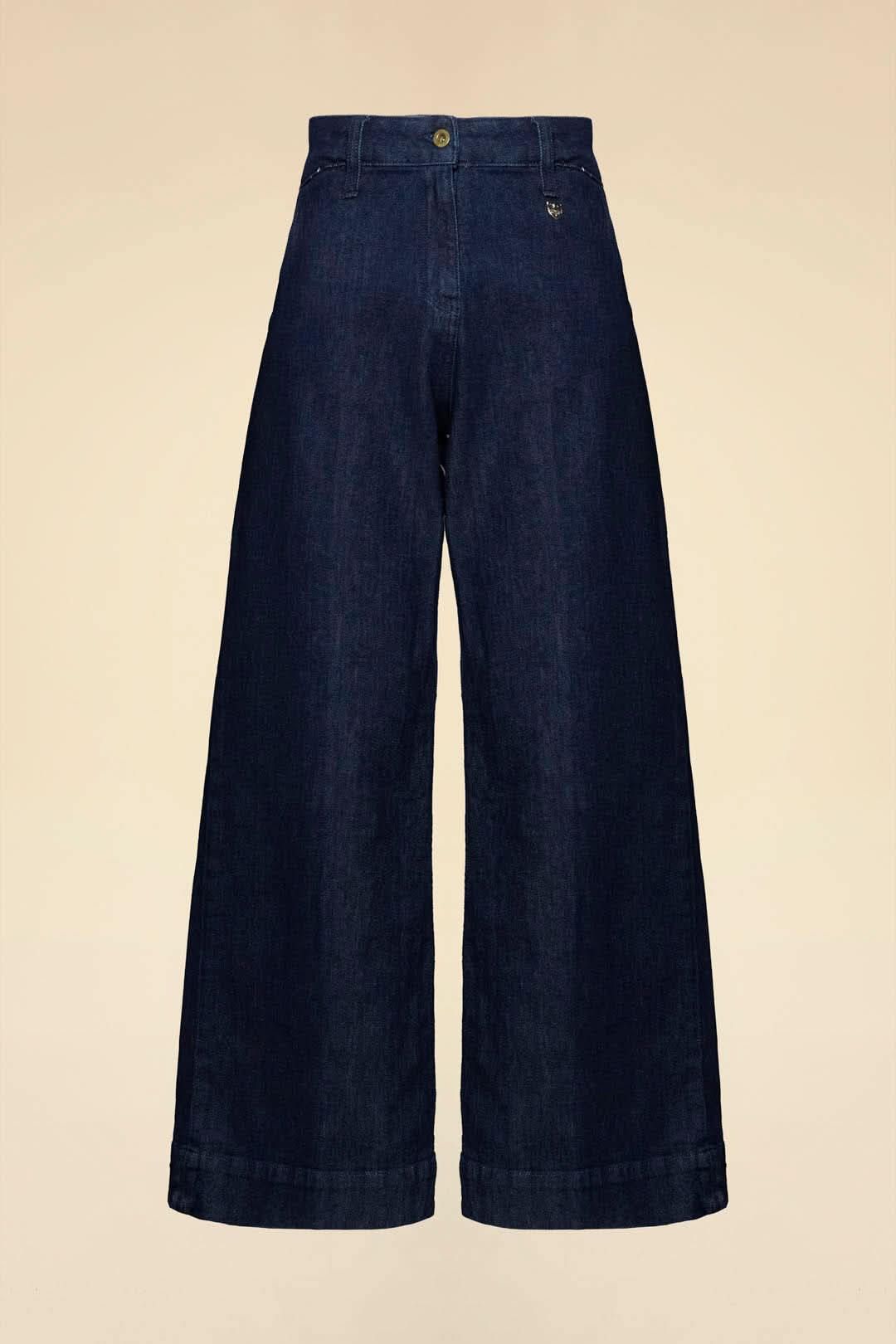 Jeansy palazzo z denimu damskie