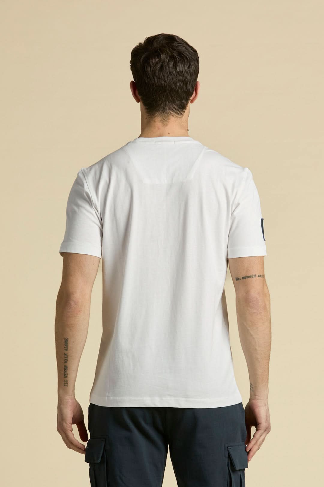 White T-shirt with Frecce Tricolori patches - men's