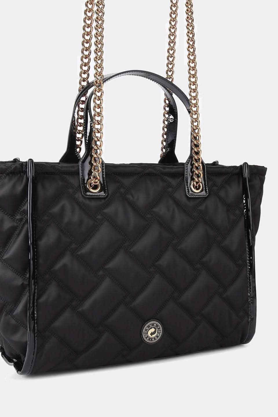 Czarna pikowana torebka Hoxton Shopper