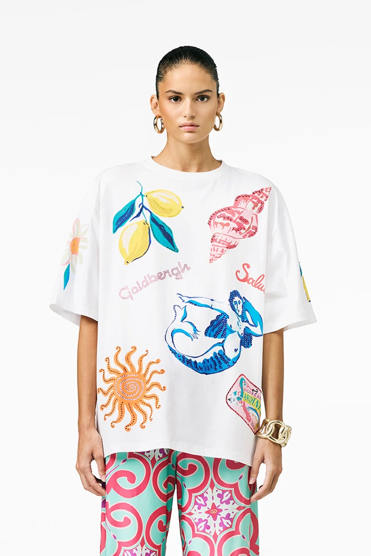 Biały T-shirt MEDIRA short sleeve top