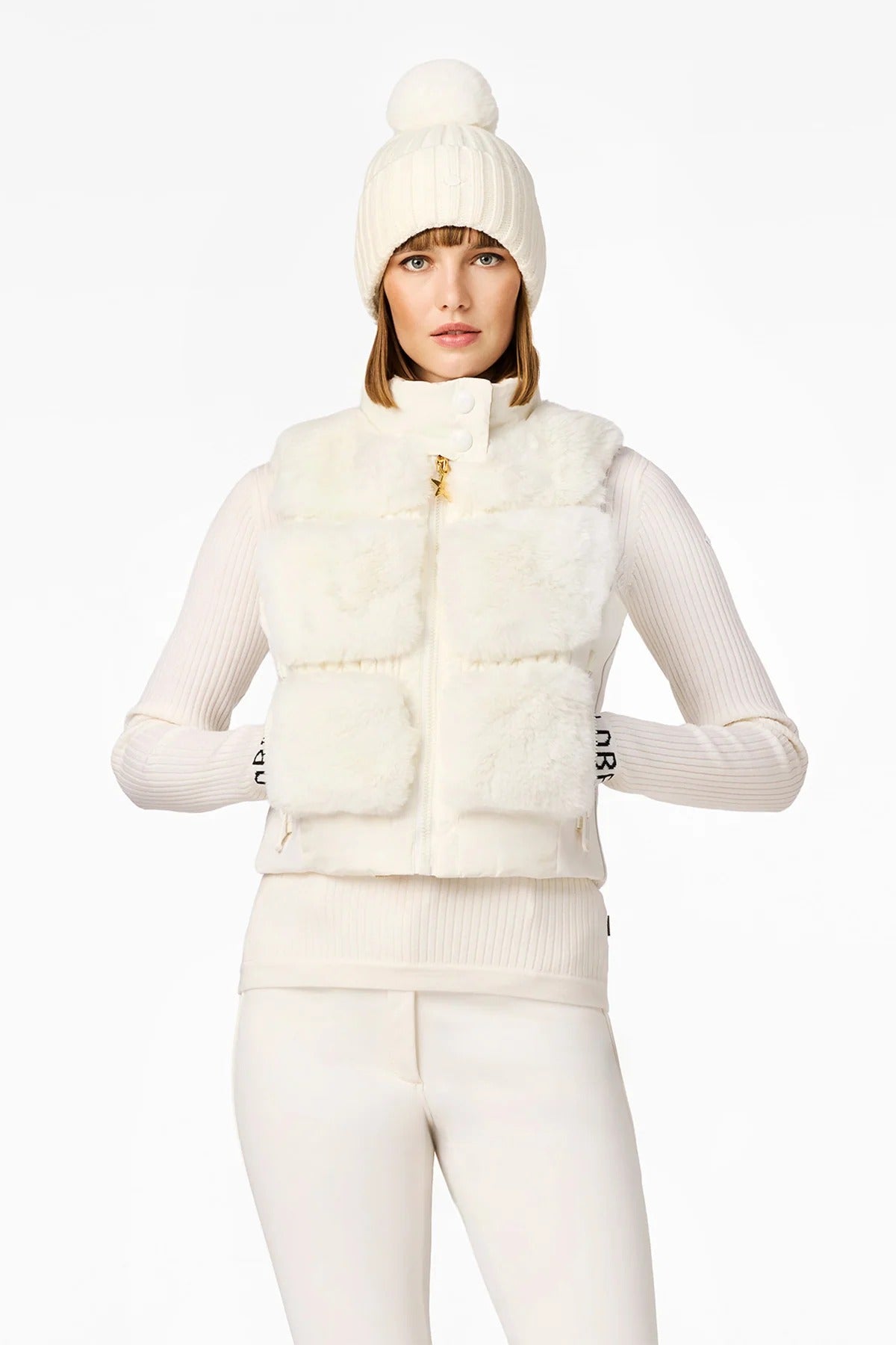 Biała kamizelka CHIC bodywarmer FAUX
