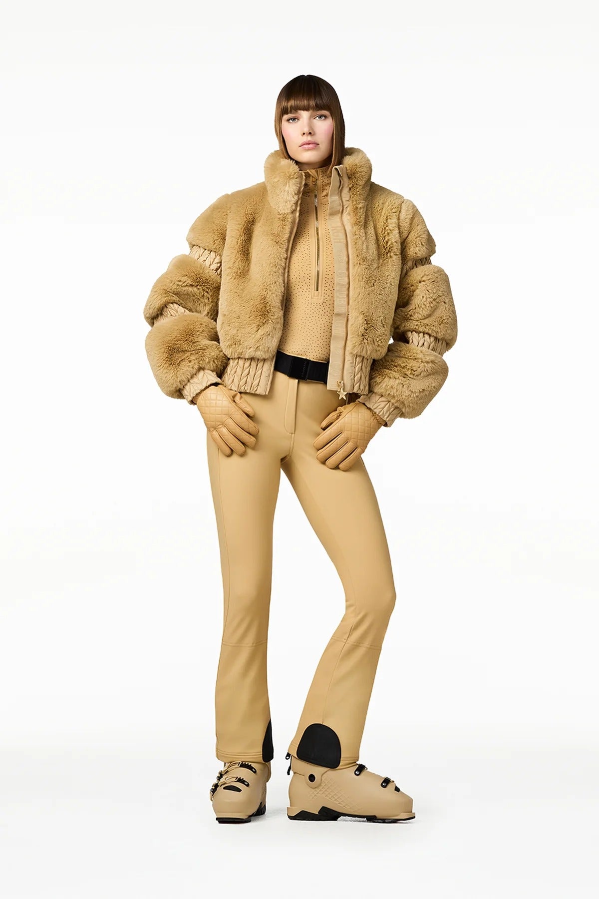 Beżowa kurtka FURRY ski jacket